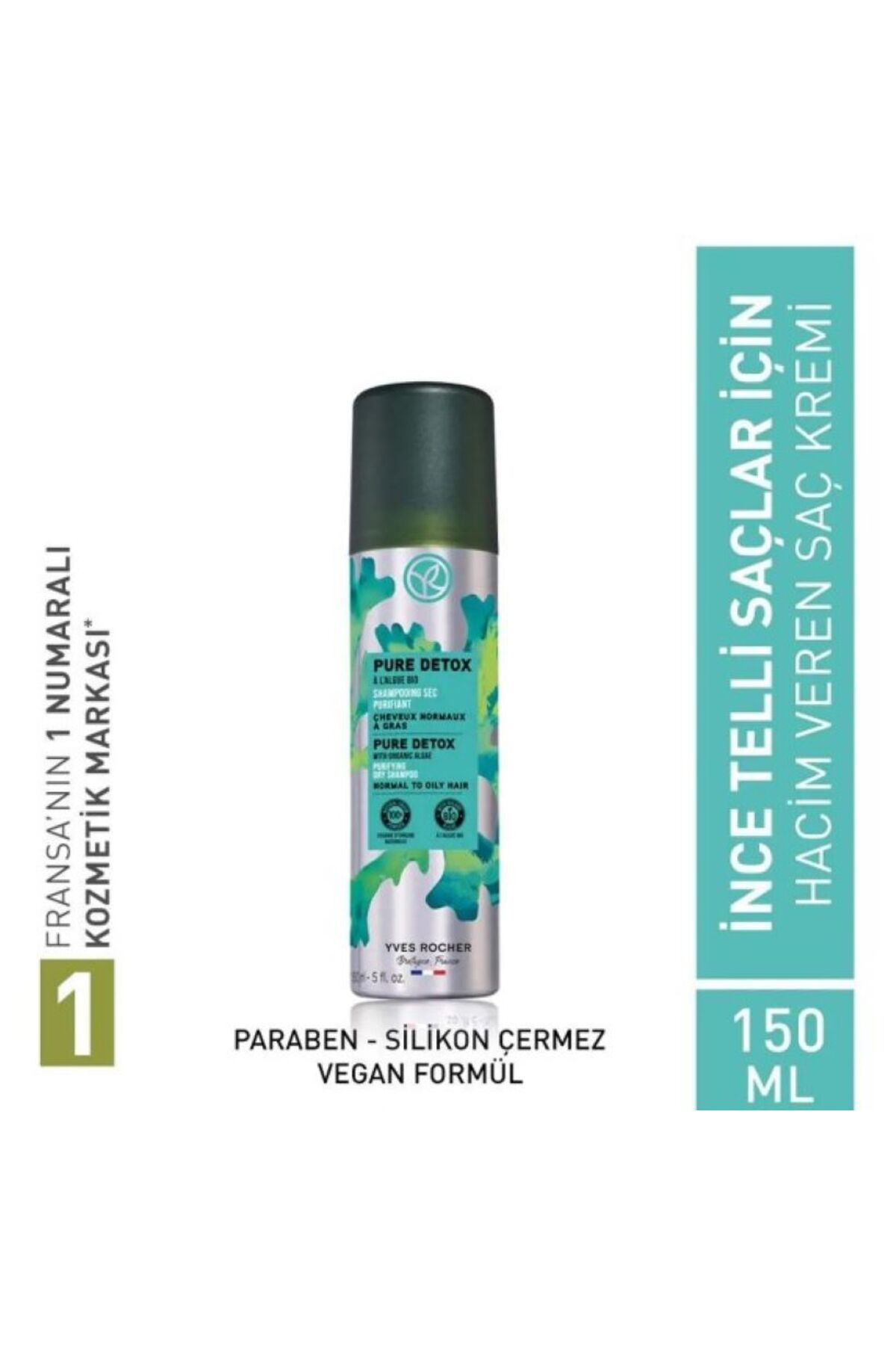 Yves Rocher Arındırıcı Kuru Şampuan / Pure Detox Detoks Etkili Okyanus Algi 150 ml