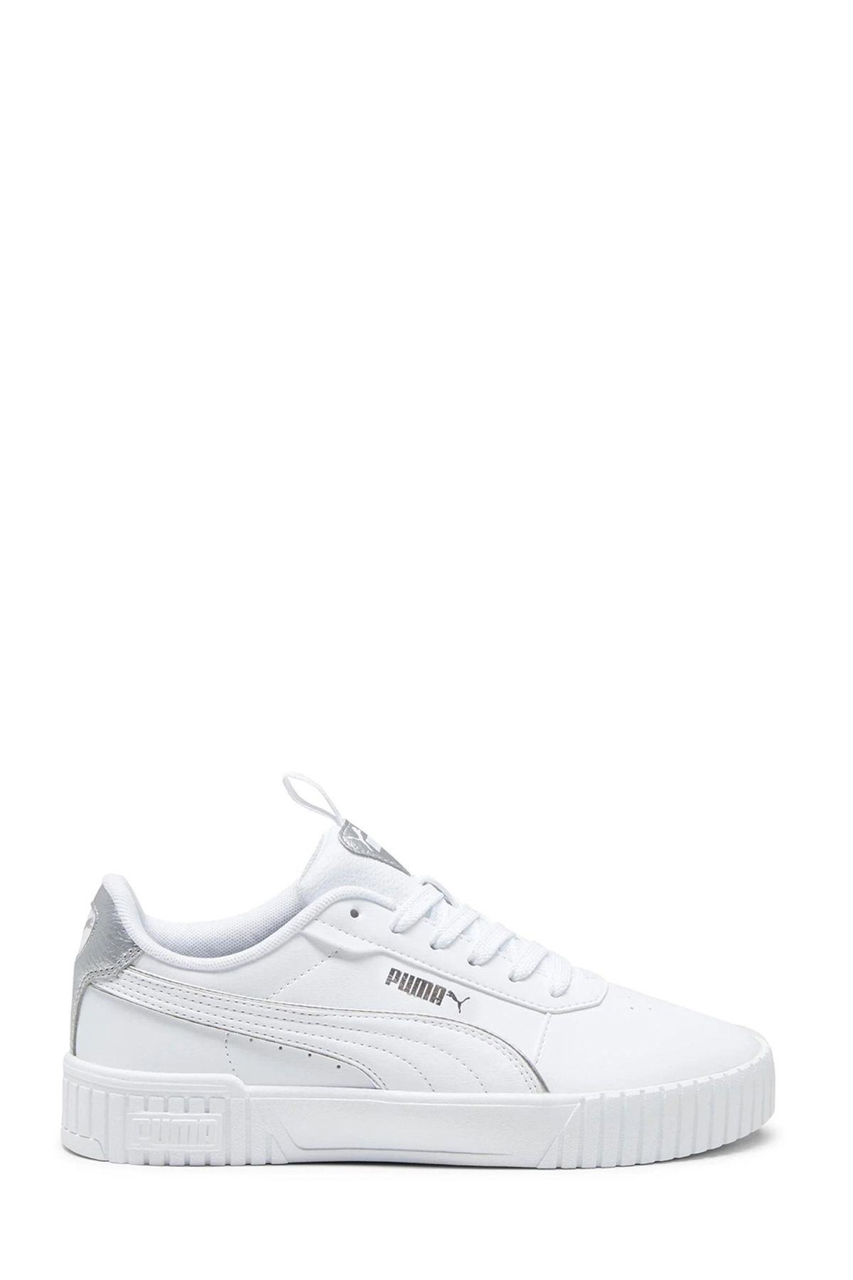 Puma Carina 2.0 Pop Up Metalli Beyaz Kadın Sneaker