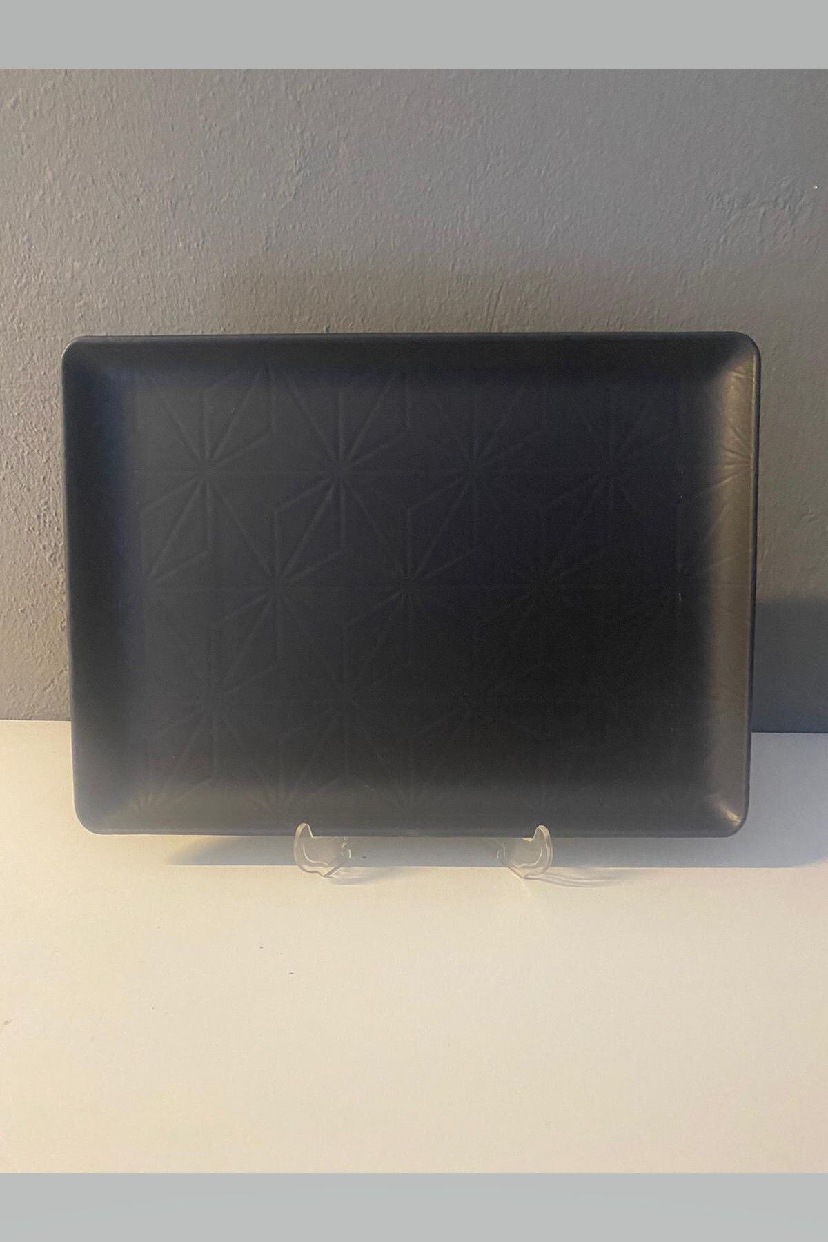 Kütahya Porselen Mat Siyah Desenli 30x22 cm Sunum Servis Tabağı
