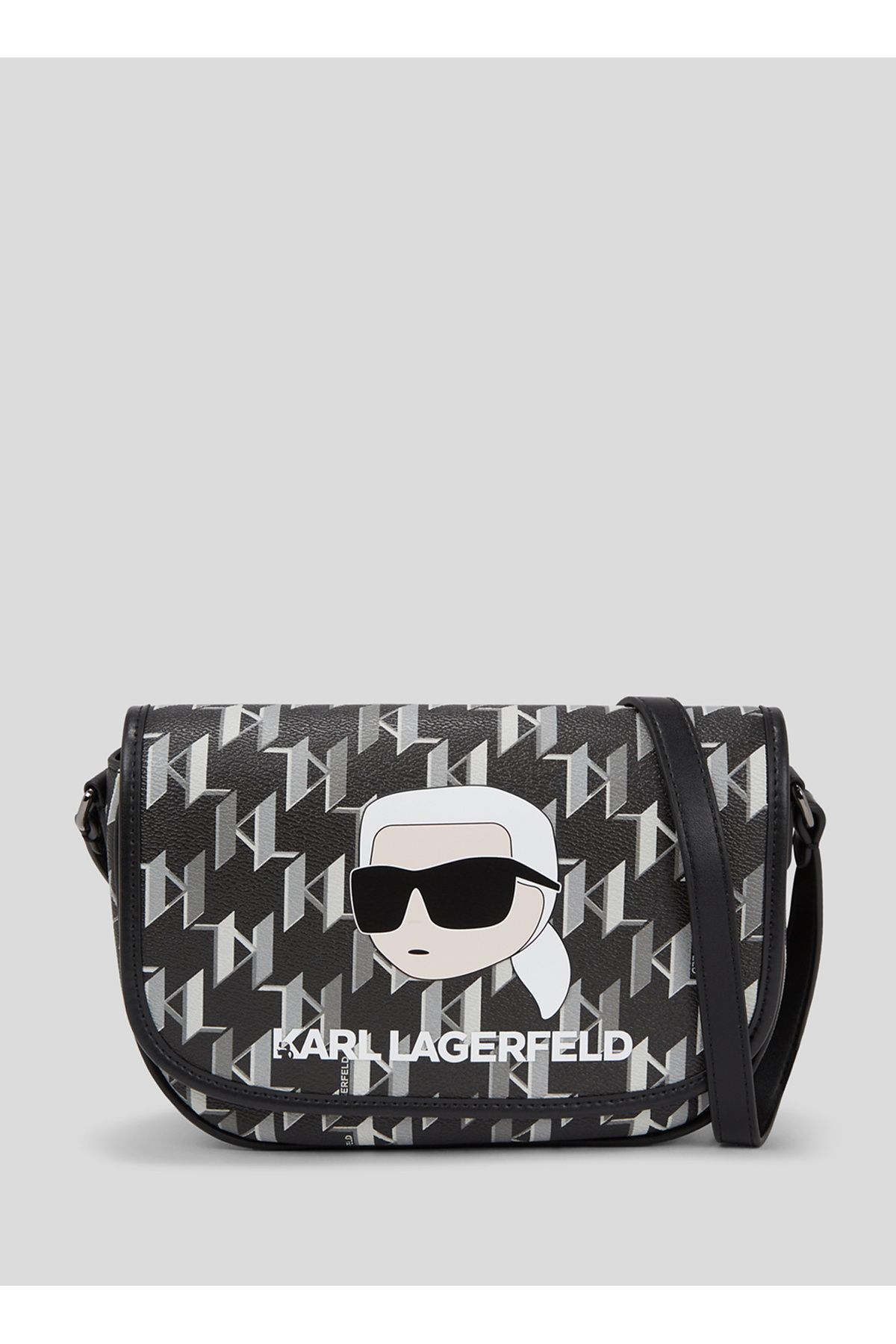 Karl Lagerfeld Siyah - Beyaz Kadın 23,5x16,5x6,5 cm Çapraz Çanta 235W3098998