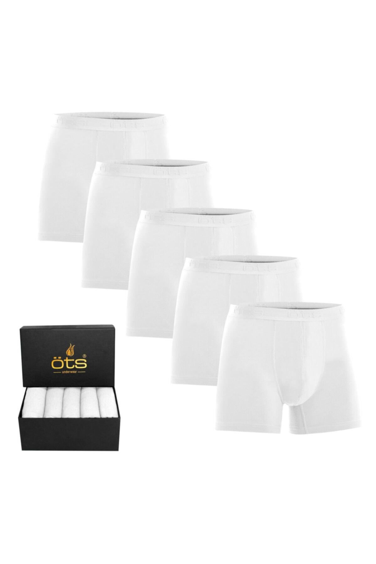 Öts Erkek Modal Boxer 5'li Paket Pamuklu Esnek Kumaş Premium Özel Hediye Kutusunda
