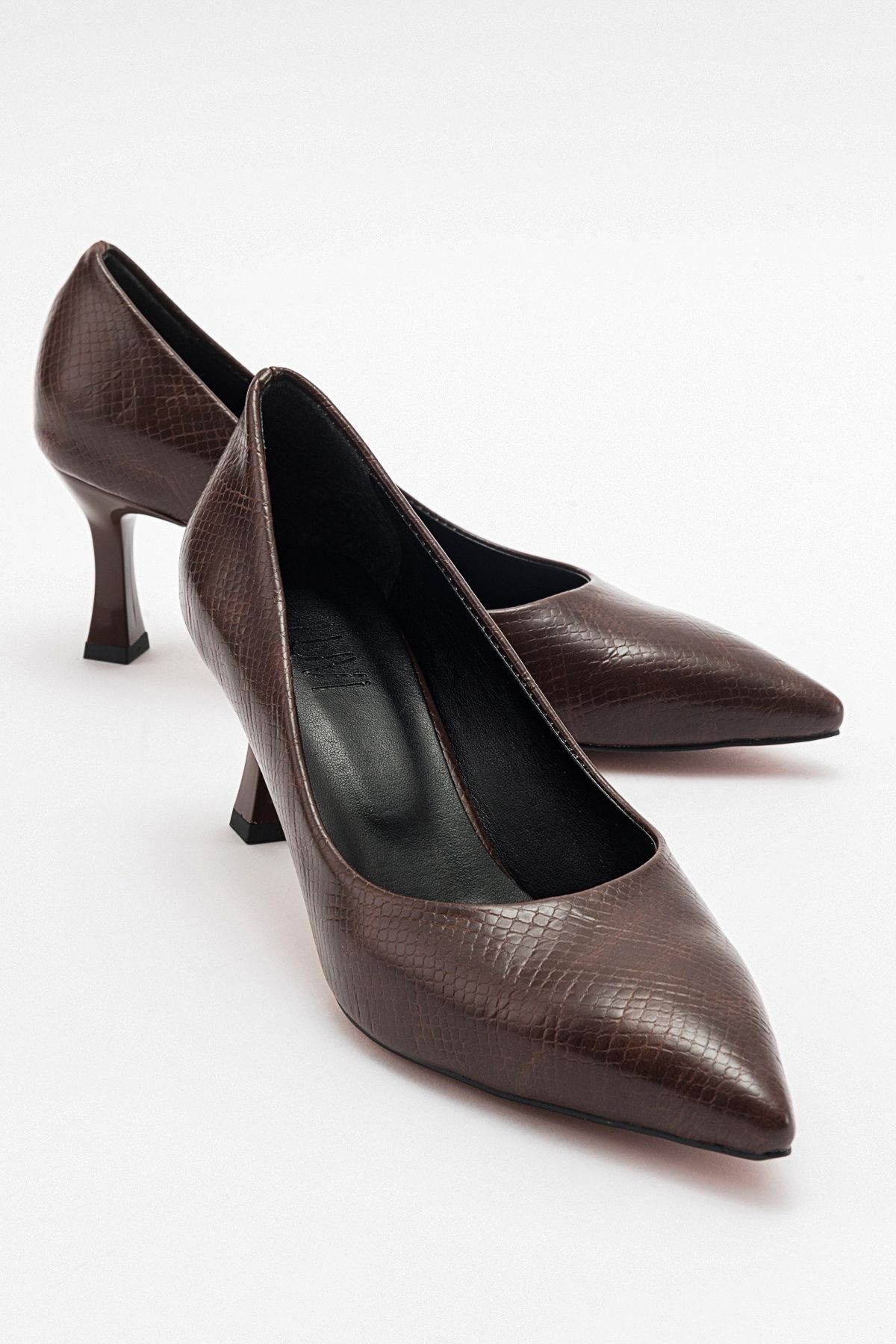 luvishoes PEDRA Kahve Baskı Kadın Topuklu Ayakkabı