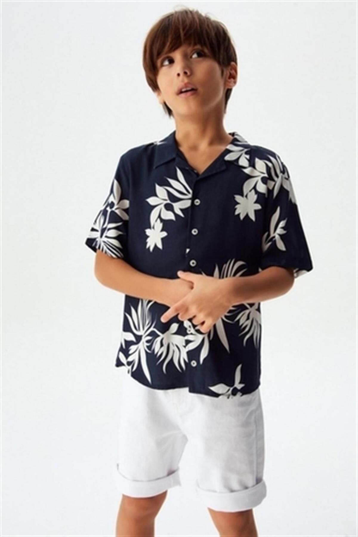 Nk Kids Erkek Çocuk Hawai Desen Gömlek
