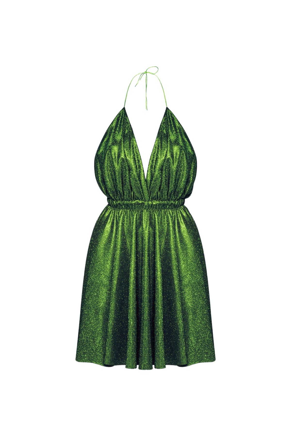 Gülşah Evecen Özel Tasarım Yeşil Kısa Elbise