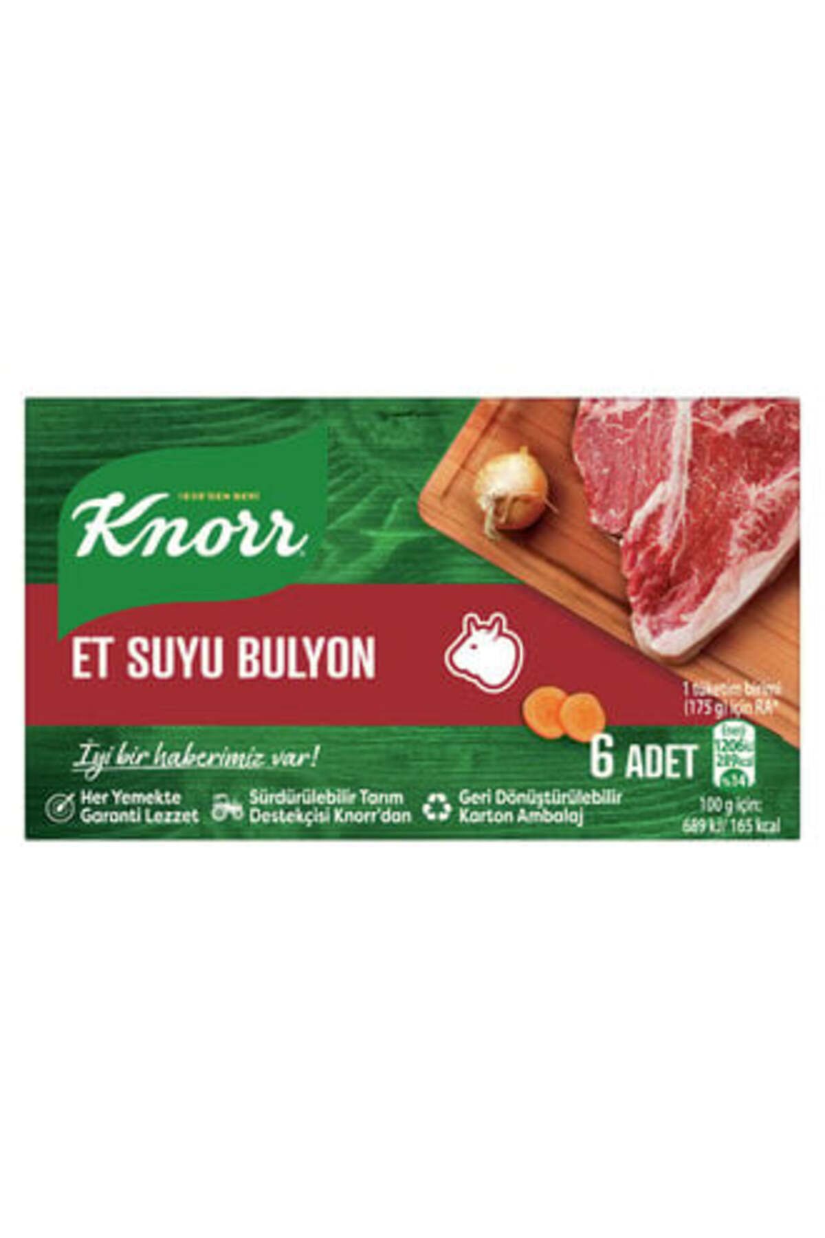 Knorr ( ETİ PETİTO HEDİYE ) Knorr Et Suyu Bulyon 6'lı 60 G ( 2 ADET )