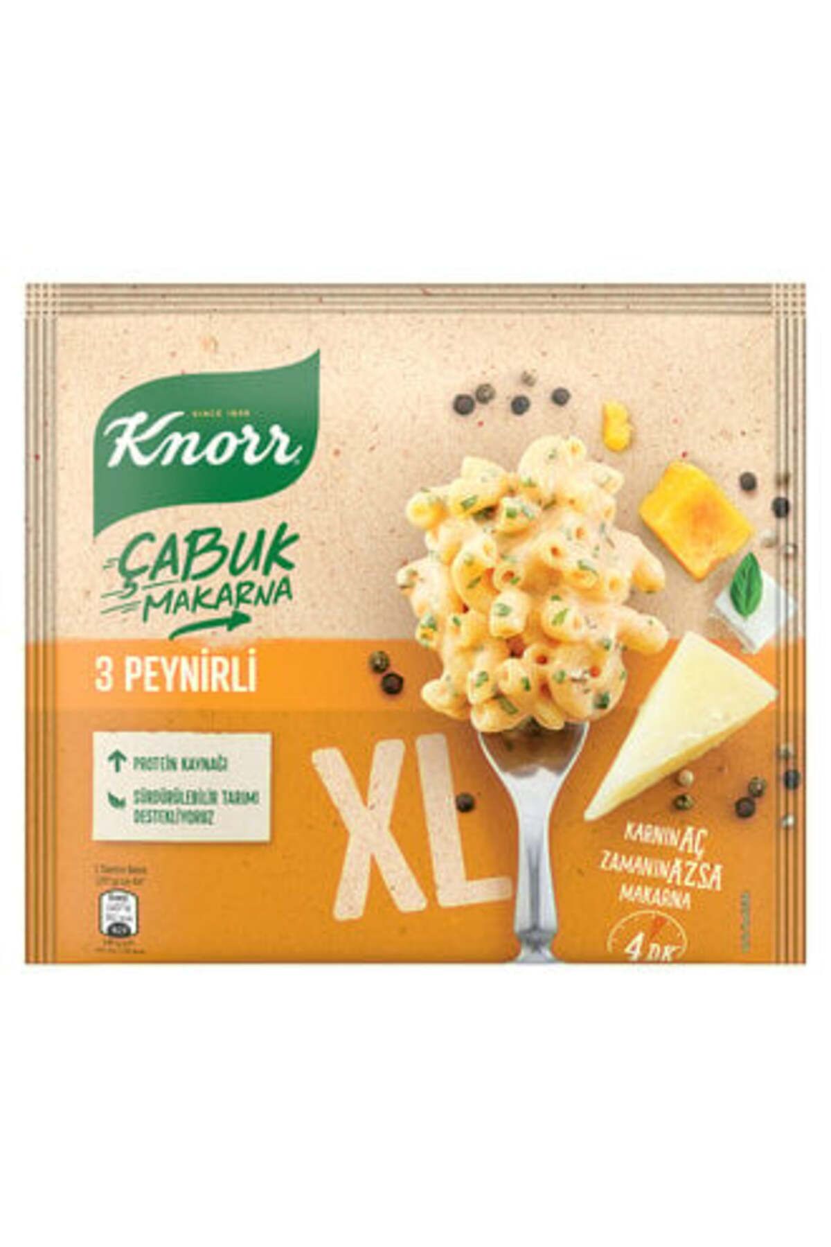 Knorr ( CİNO ÇİKOLATA ) Knorr Çabuk Makarna XL 3 Peynirli 97 Gr ( 2 ADET )