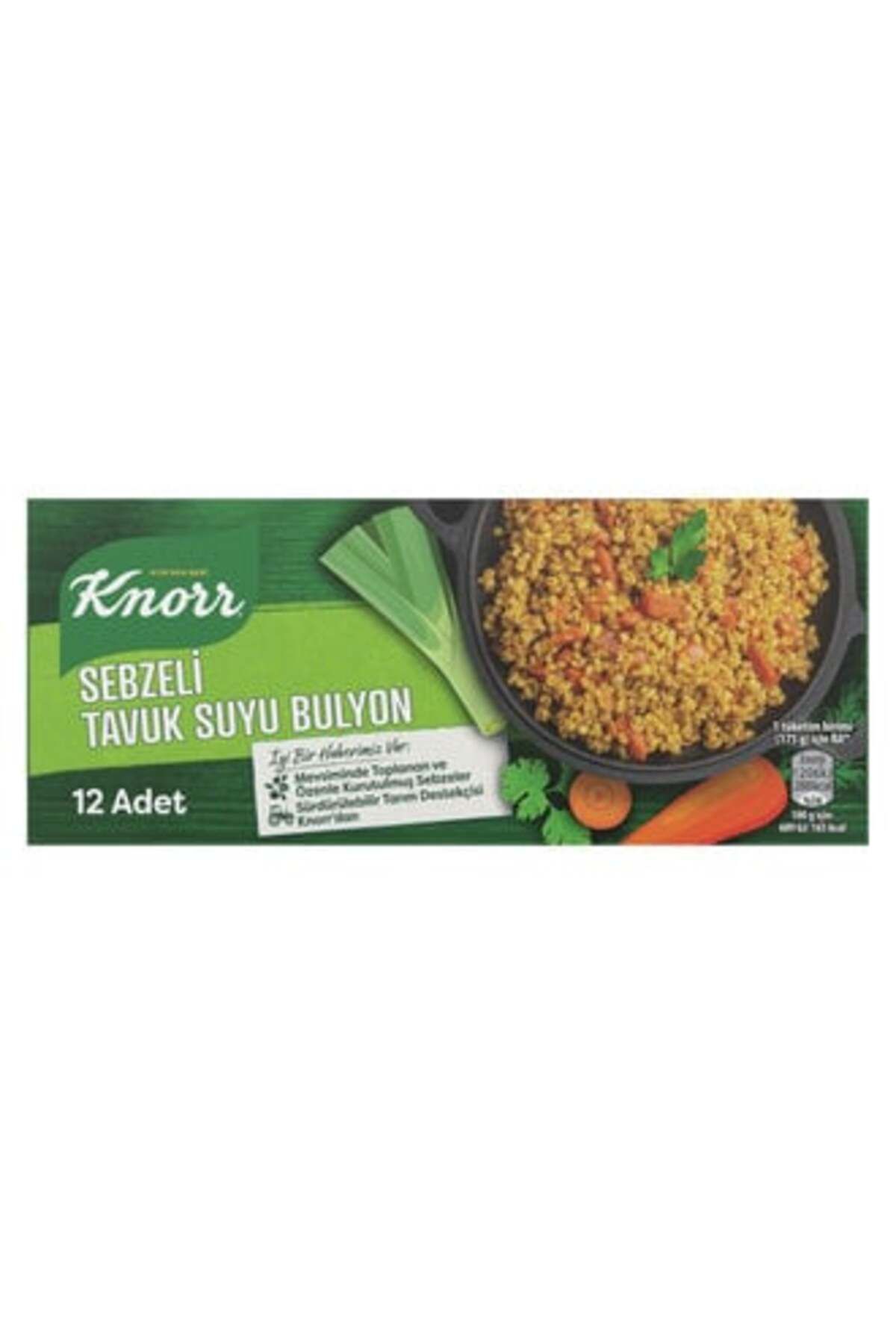 Knorr ( CİNO ÇİKOLATA ) Knorr Sebzeli Tavuk Suyu Bulyon 12 Adet 120 Gr ( 2 ADET )