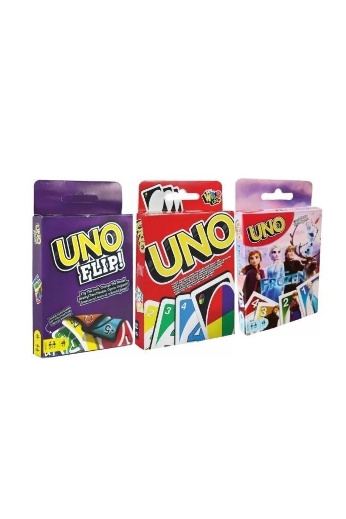Monopol Uno Klasik, Uno Flip Ve Uno Frozen Oyun Kartları 3'ü Bir Arada Ekonomik Set