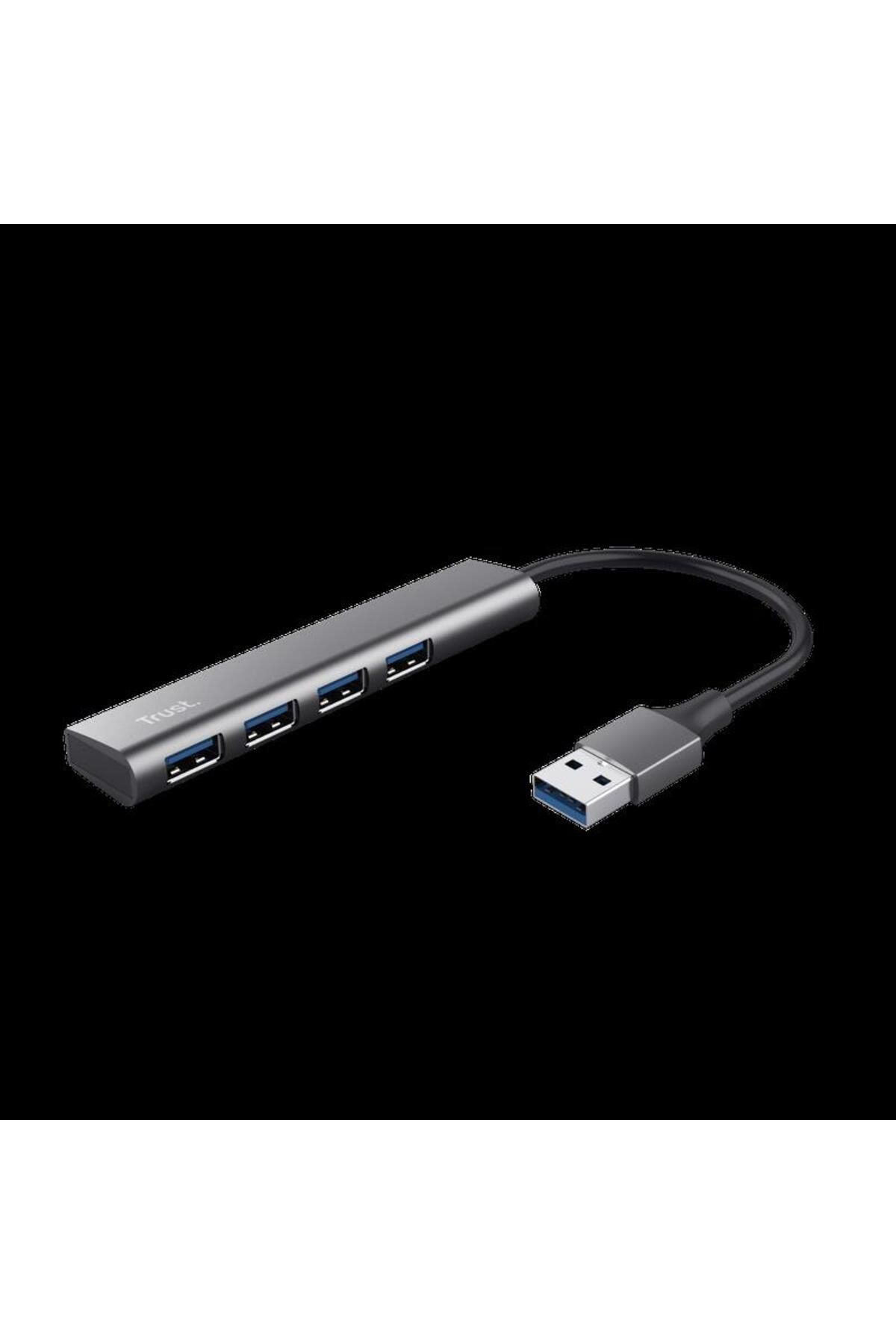 Trust 4 Bağlantı Noktalı Uyumlu  USB 3.2 Hub - TRU 24947 Gri