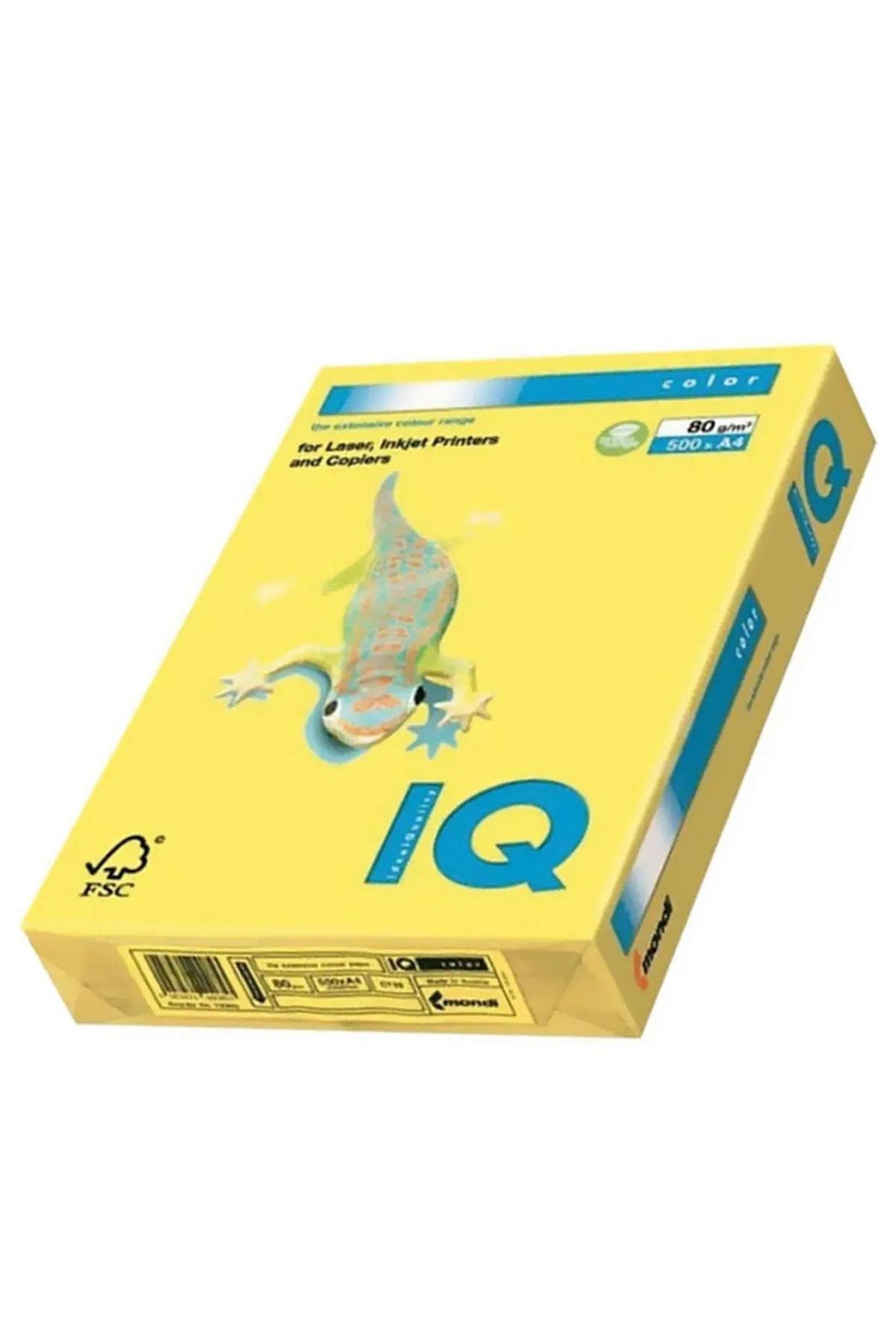 Genel Markalar Mondi IQ Color Renkli Fotokopi Kağıdı A4 80 Gram 500 Yaprak Kanarya Sarı Yoğun