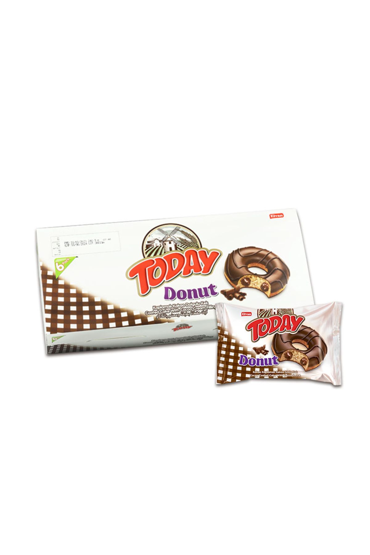 Elvan Today Donut Kakaolu Kek Multipack Kutu 35 Gr. 6 Adet (1 Paket)