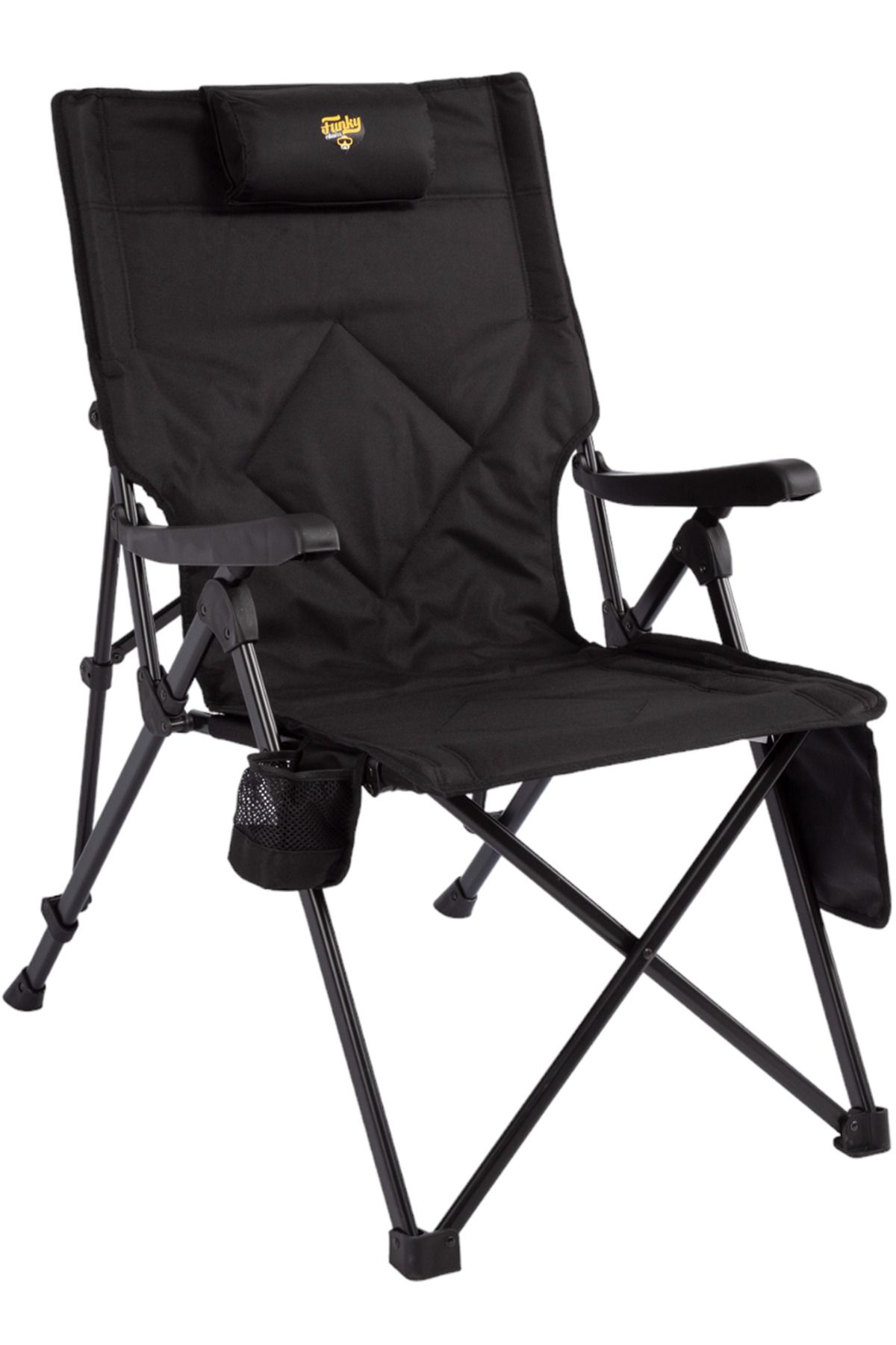 Funky Chairs Comfort 3 Kademeli Katlanabilir Kamp Sandalyesi - Siyah