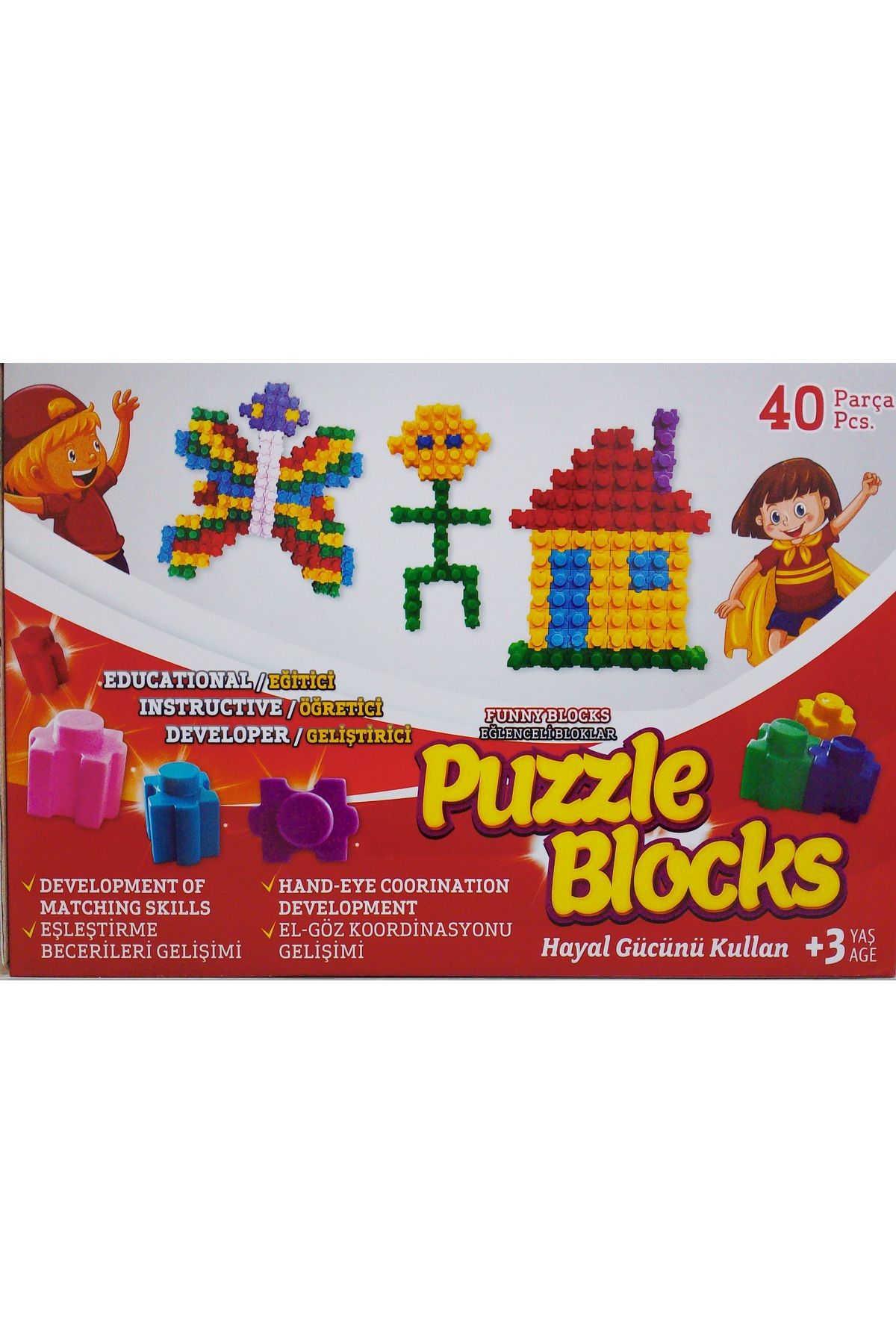 Buhara Yayınları Puzzle Blocks - Funny Blocks (Eğlenceli Bloklar) (40 Parça)