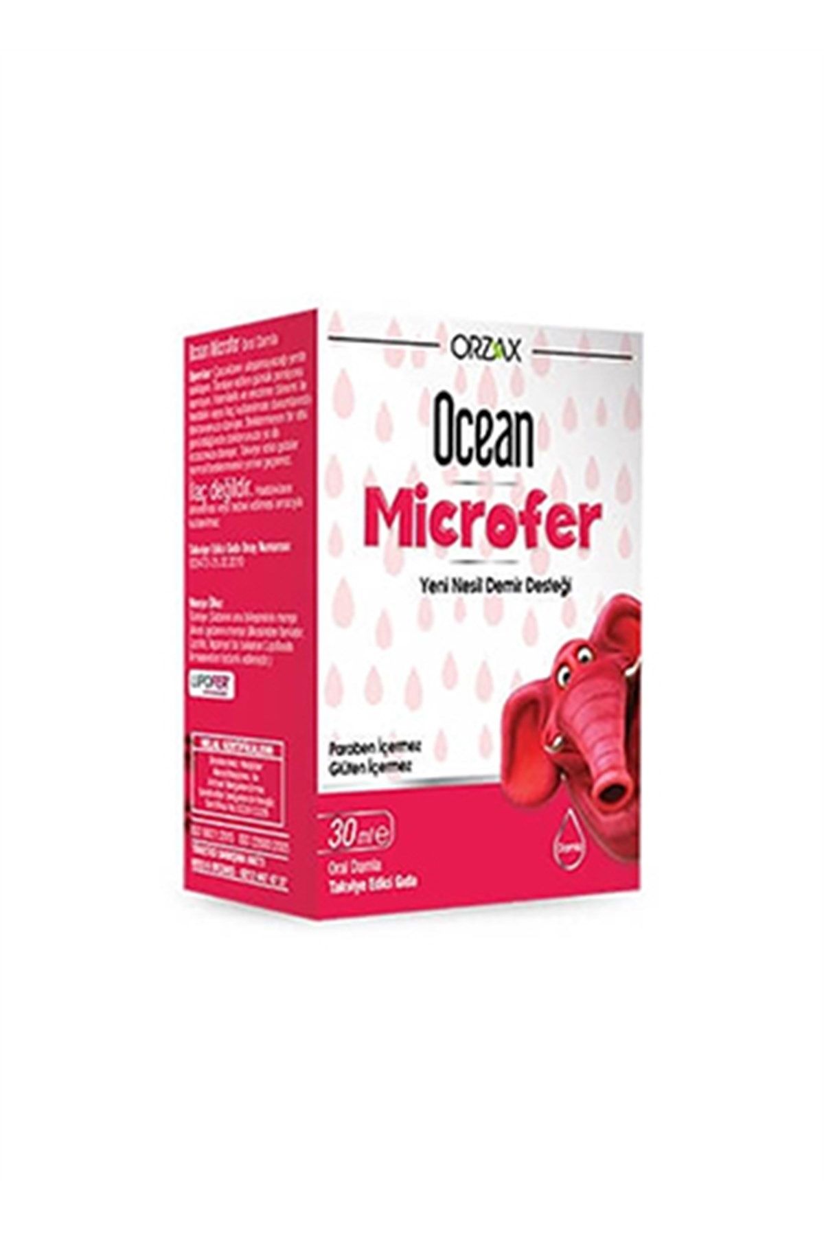 Ocean Orzax Ocean Microfer Damla 30 ml Demir Desteği 4-10 yaş grubu çocuklar için günde 1 ml'dir...