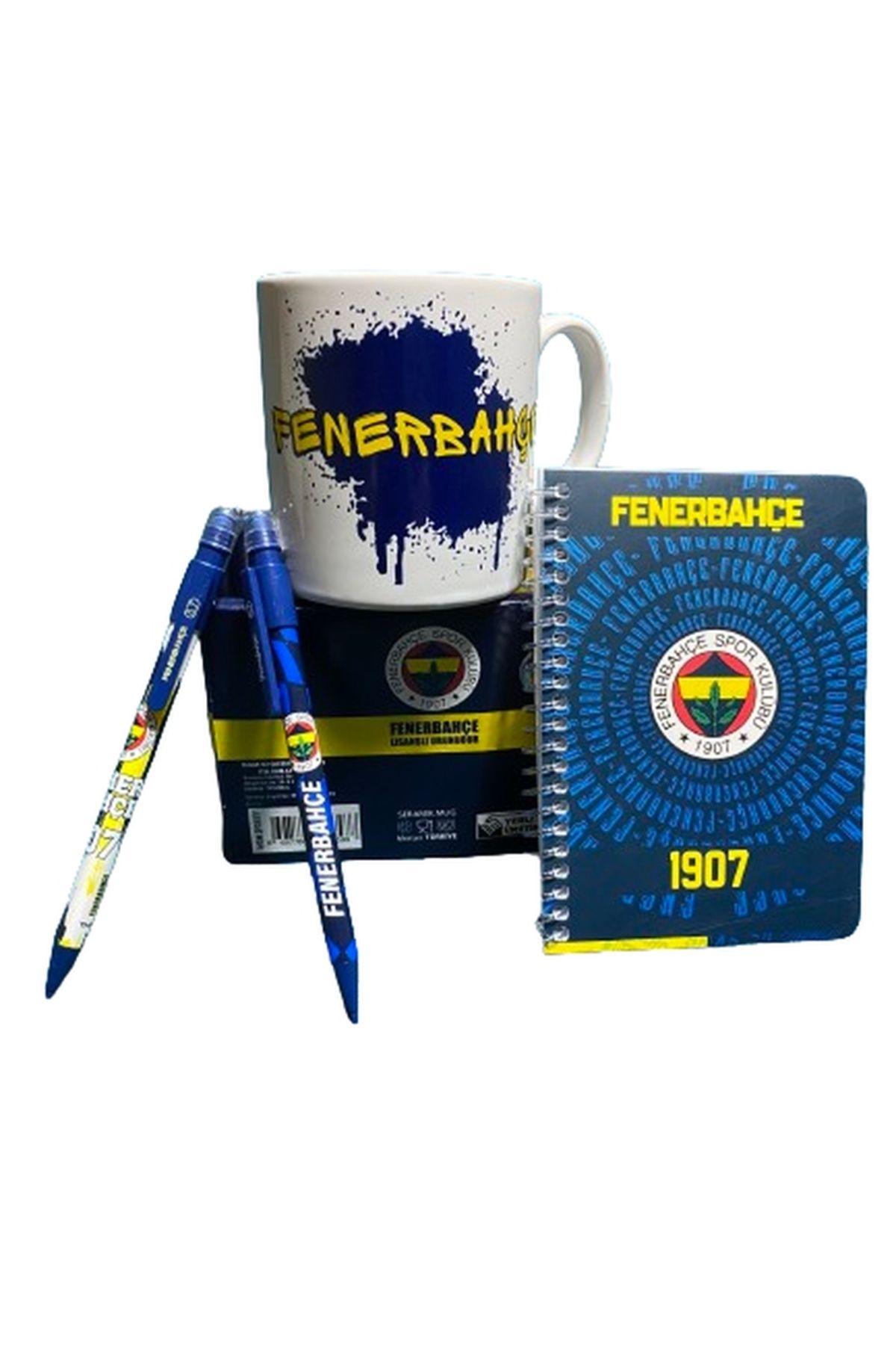 Fenerbahçe Lisanslı Orijinal Kupa 2023 yeni sezon & Lisanslı 2li 0.7 Kalem & a6 Bloknot 80 yaprak