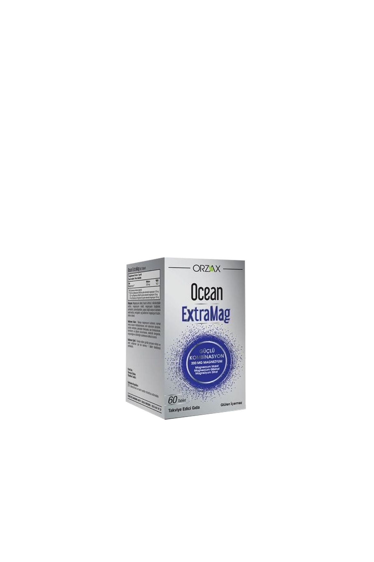 Ocean ExtraMag Üçlü Kombinasyon Takviye Edici Gıda 60 Tablet Magnezyum Malat Bisglisinat Sitrat
