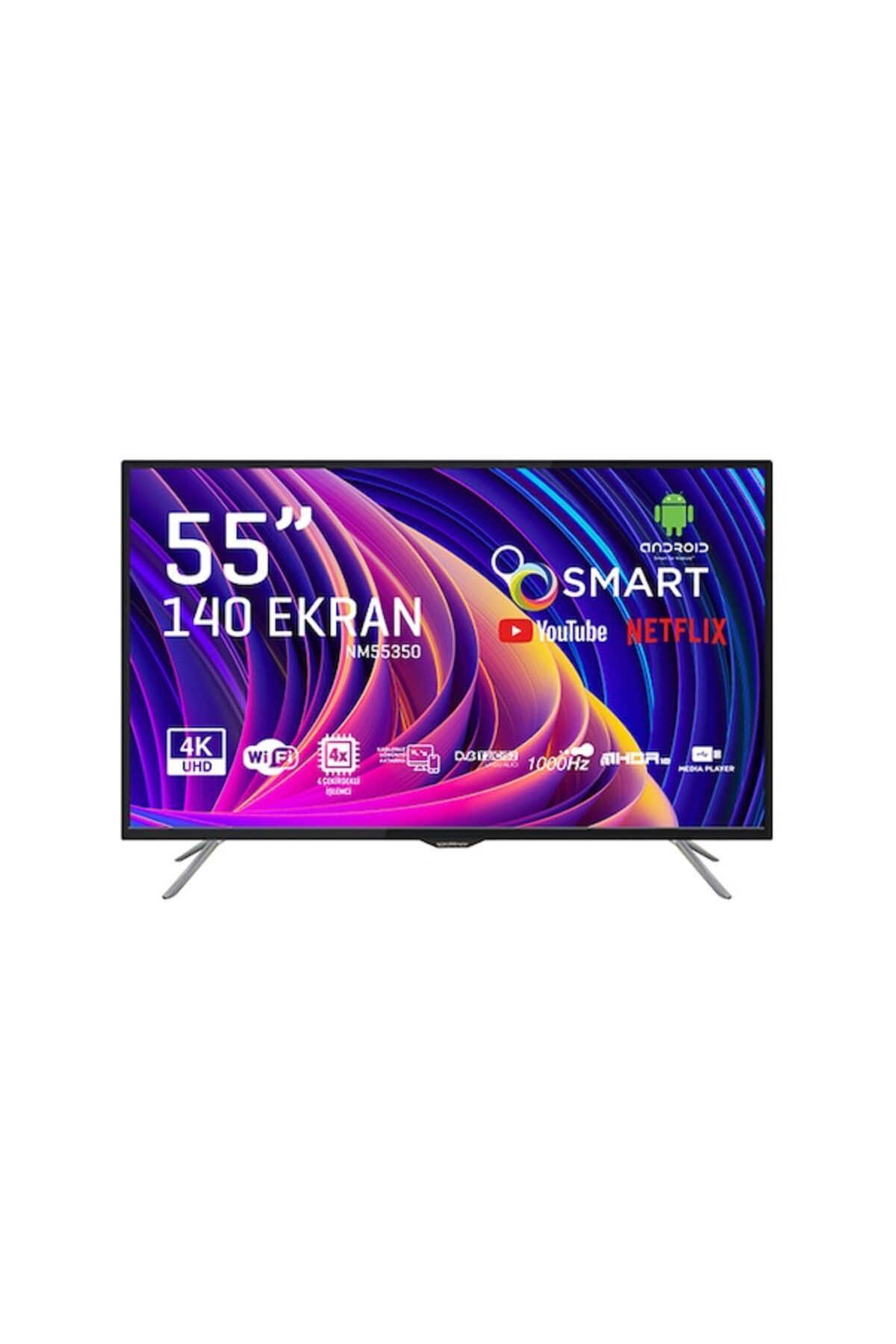 Nordmende NM6000U 55" / 140 Ekran Uydu Alıcılı 4K Ultra HD ANDROİD 13 SMART LED TV