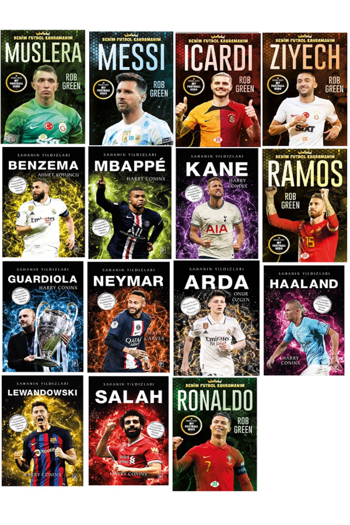 Efsane Yayınları Sahanın Yıldızları - Benim Futbol Kahramanım RONALDO Futbolcu Kartı Poster HEDİYELİ Toplam 15 KİTAP