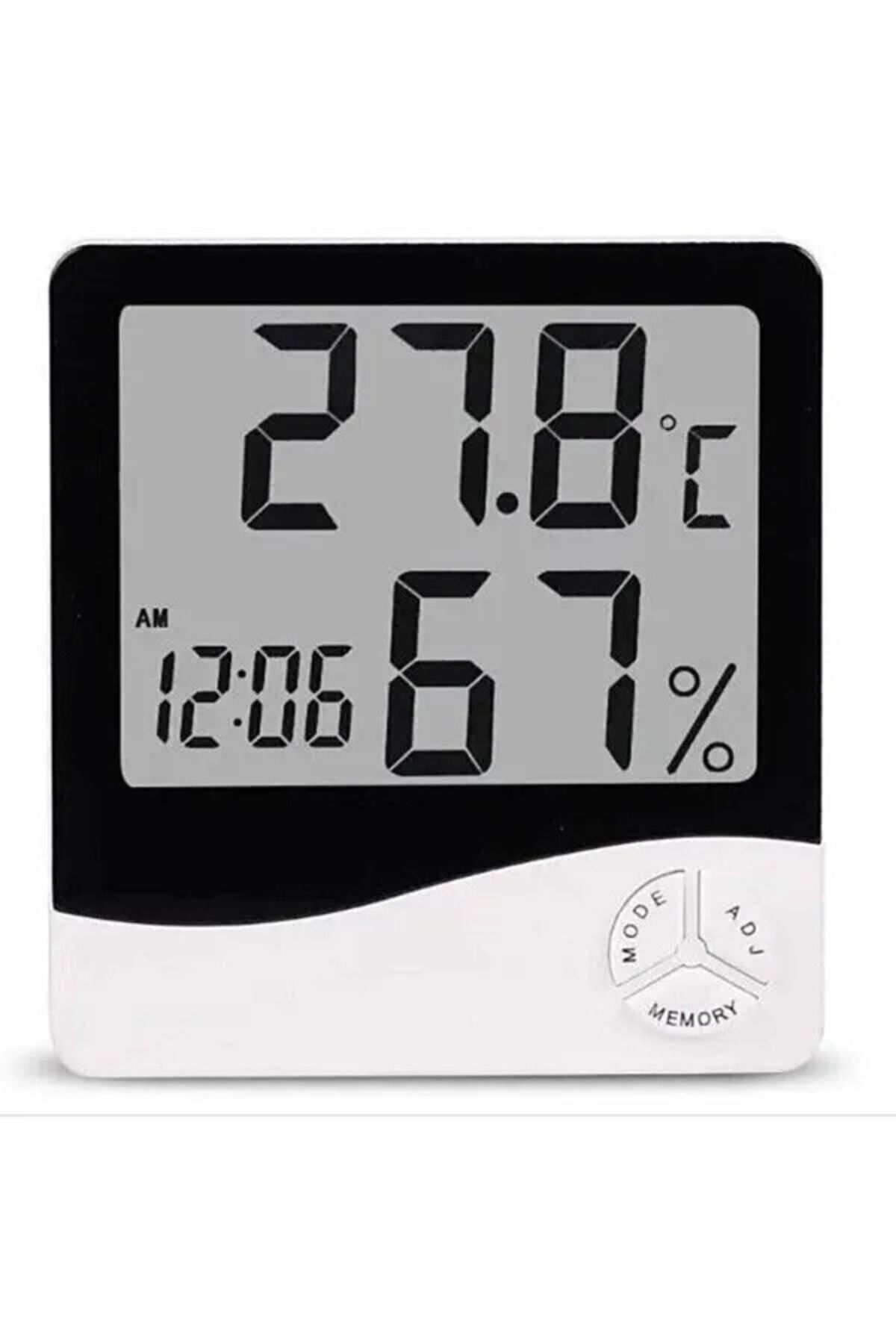 Impress Saatli Masaüstü Dijital Termometre Sıcaklık ve Nem Ölçer Saat 9x8x2mm 1 Adet