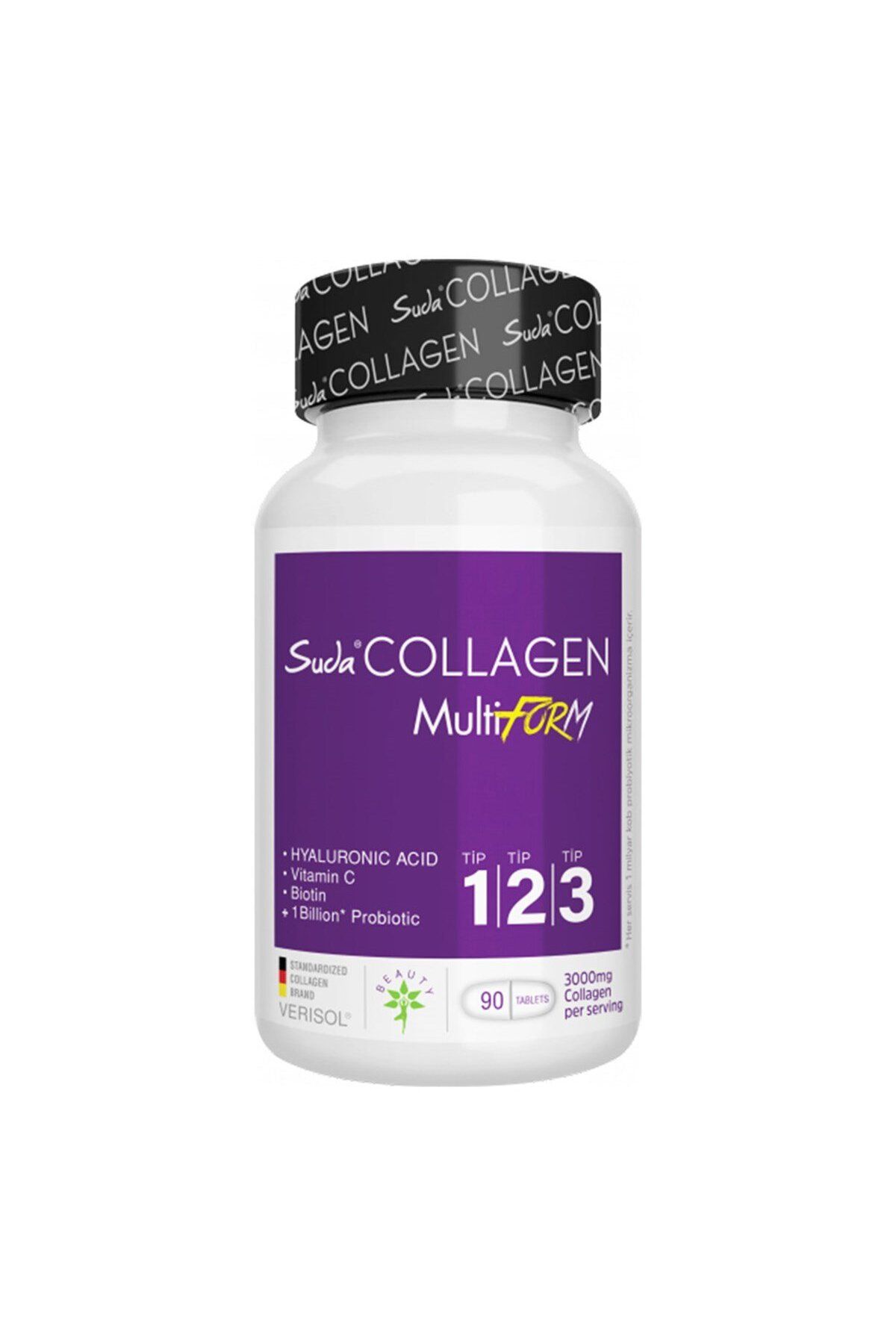 Suda Collagen Multiform Tip 1,2,3 Kolajen İçeren Takviye Edici Gıda 90 Tablet