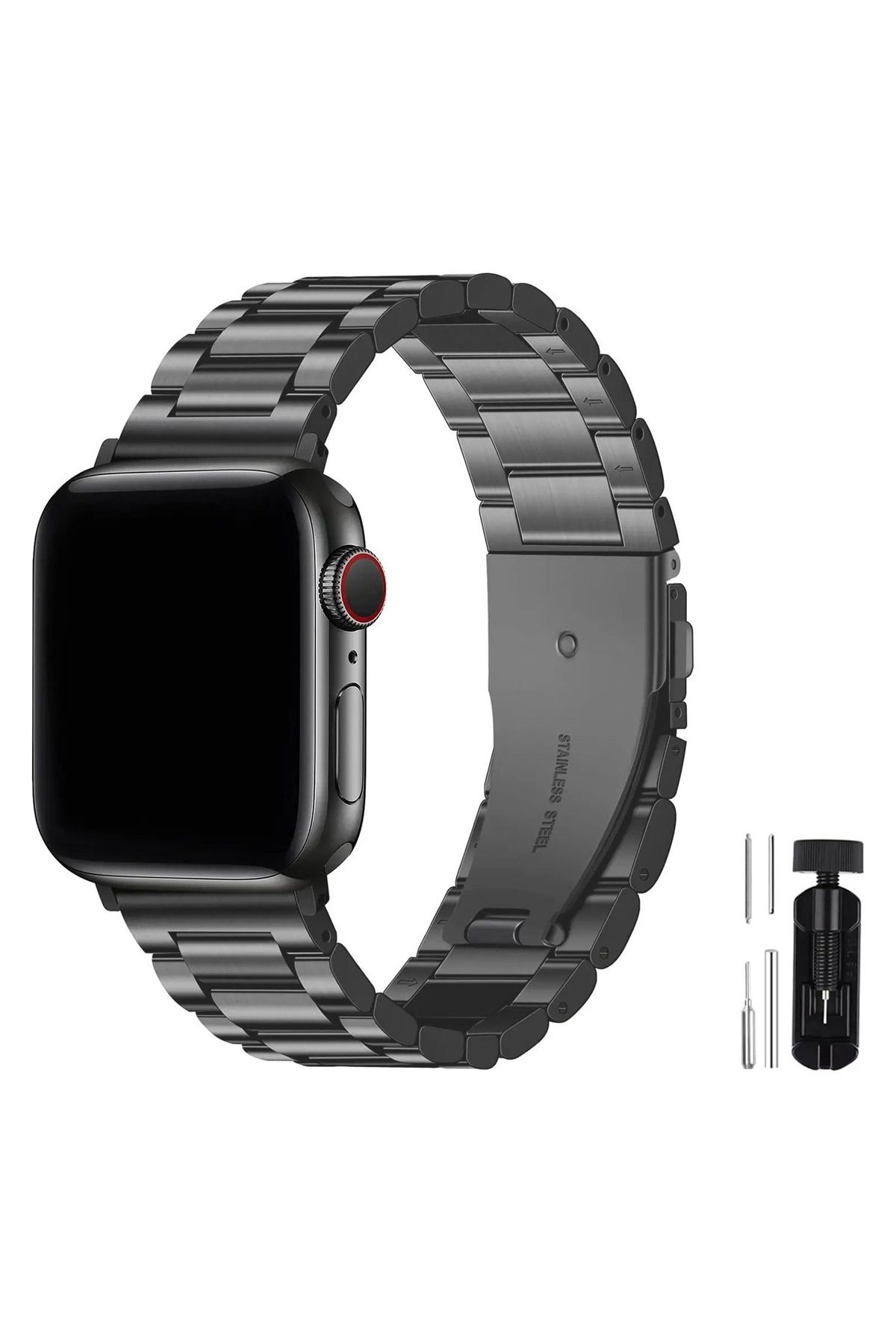 Fibaks Apple Watch Ultra 1 2 3 4 5 6 7 8 9 Se 42 44 45 49 Mm Paslanmaz Çelik Klipsli Kordon Kayış Bileklik