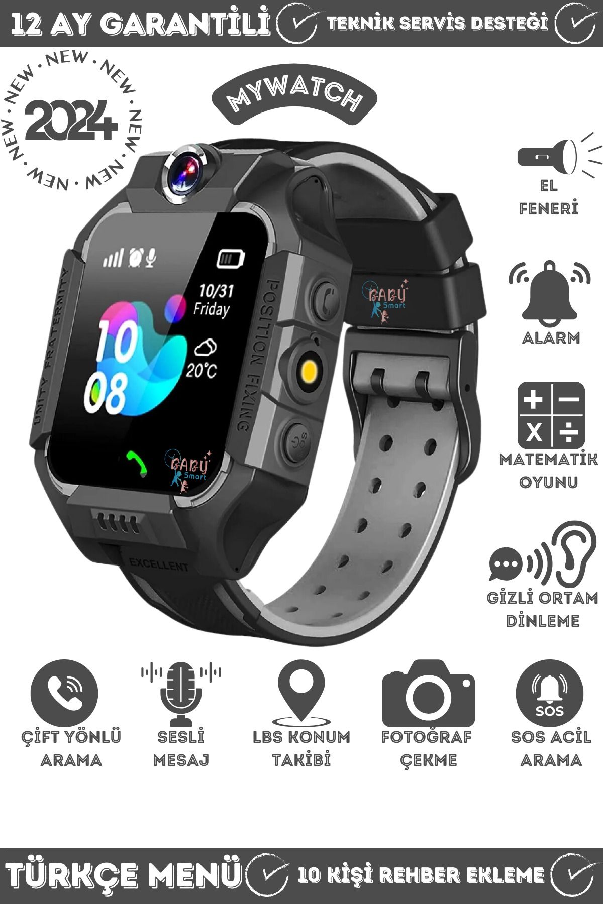 MyWatch Faturalı Belgeli - Akıllı Saat Smart Watch Ios Ve Android Uyumlu Akıllı Saat
