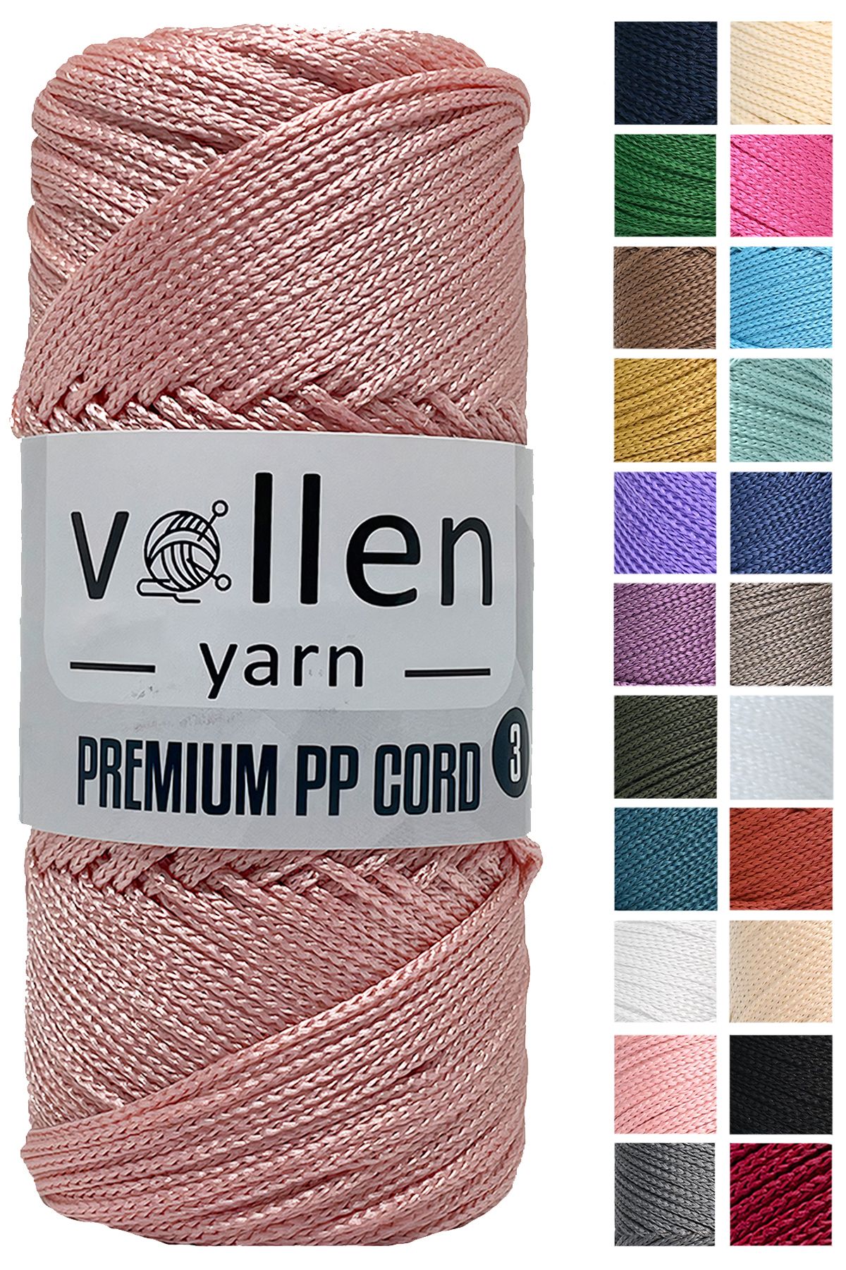 vollen yarn 1.5mm-150mt Polyester Makrome Ipi, Supla Ipi, Çanta Ipi, Bileklik Ip,i Makrame,pudra Pembe