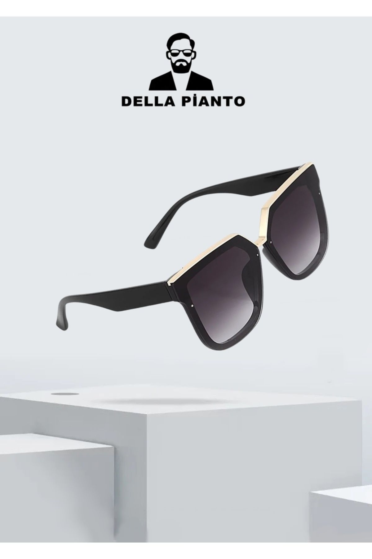 Della Pianto Kadın Oversize Siyah Güneş Gözlüğü