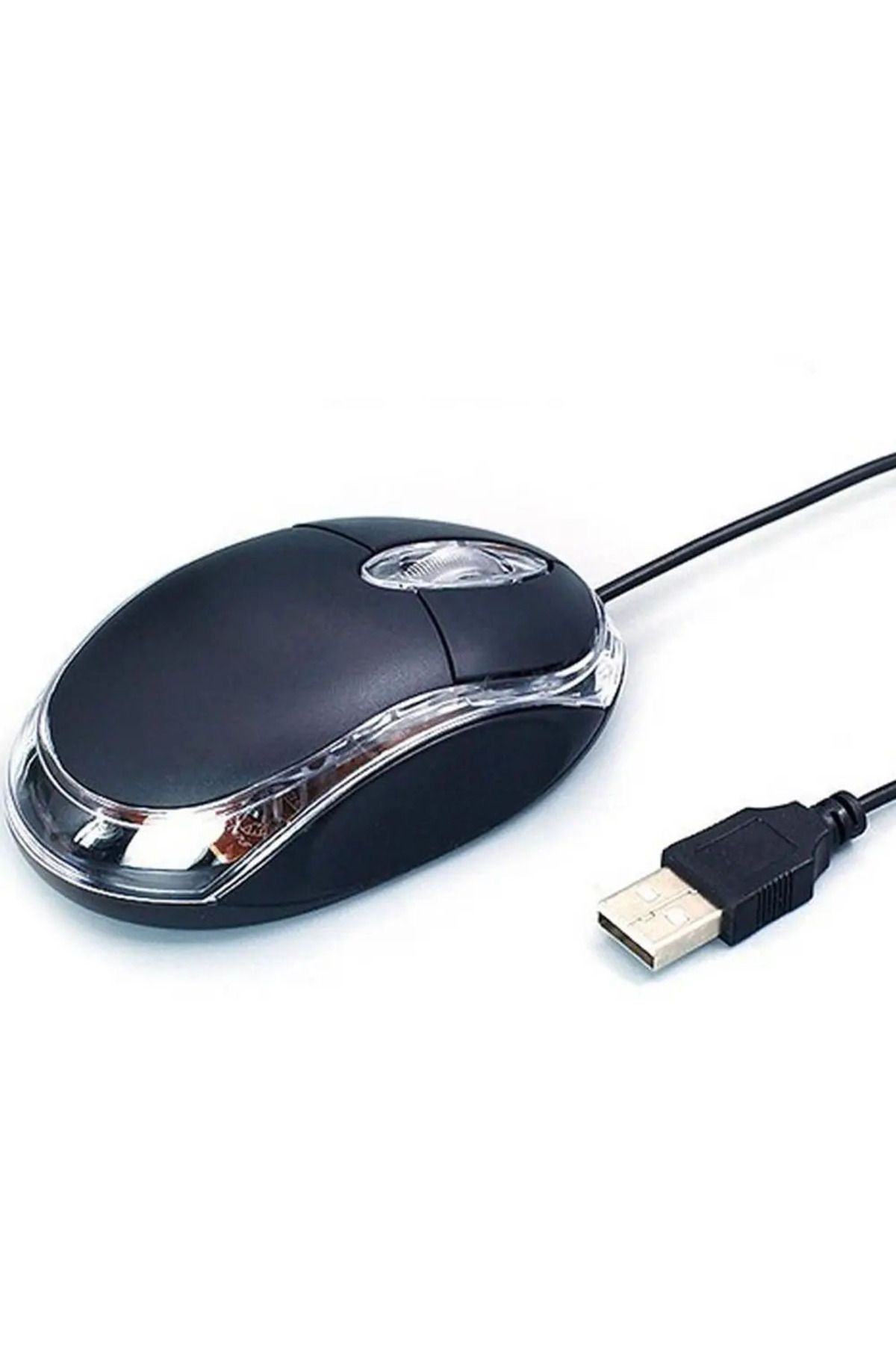 enfein USB Girişli Fare Ergonomik Kablolu 1200 DPI Işıklı Optik Mouse Siyah