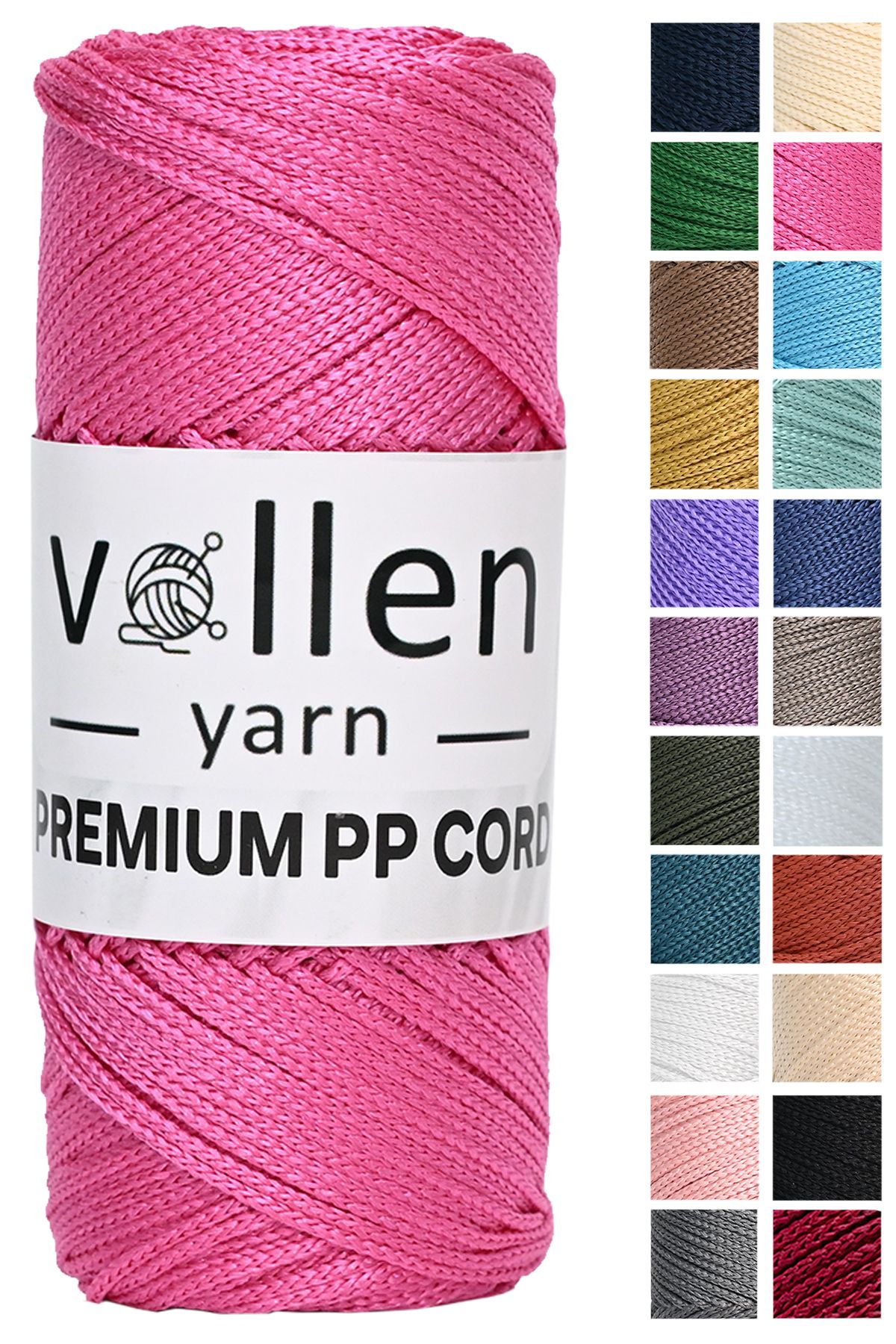 vollen yarn 1.5mm-150mt Polyester Makrome Ipi, Supla Ipi, Çanta Ipi, Bileklik Ipi, Makrame, Fuşya