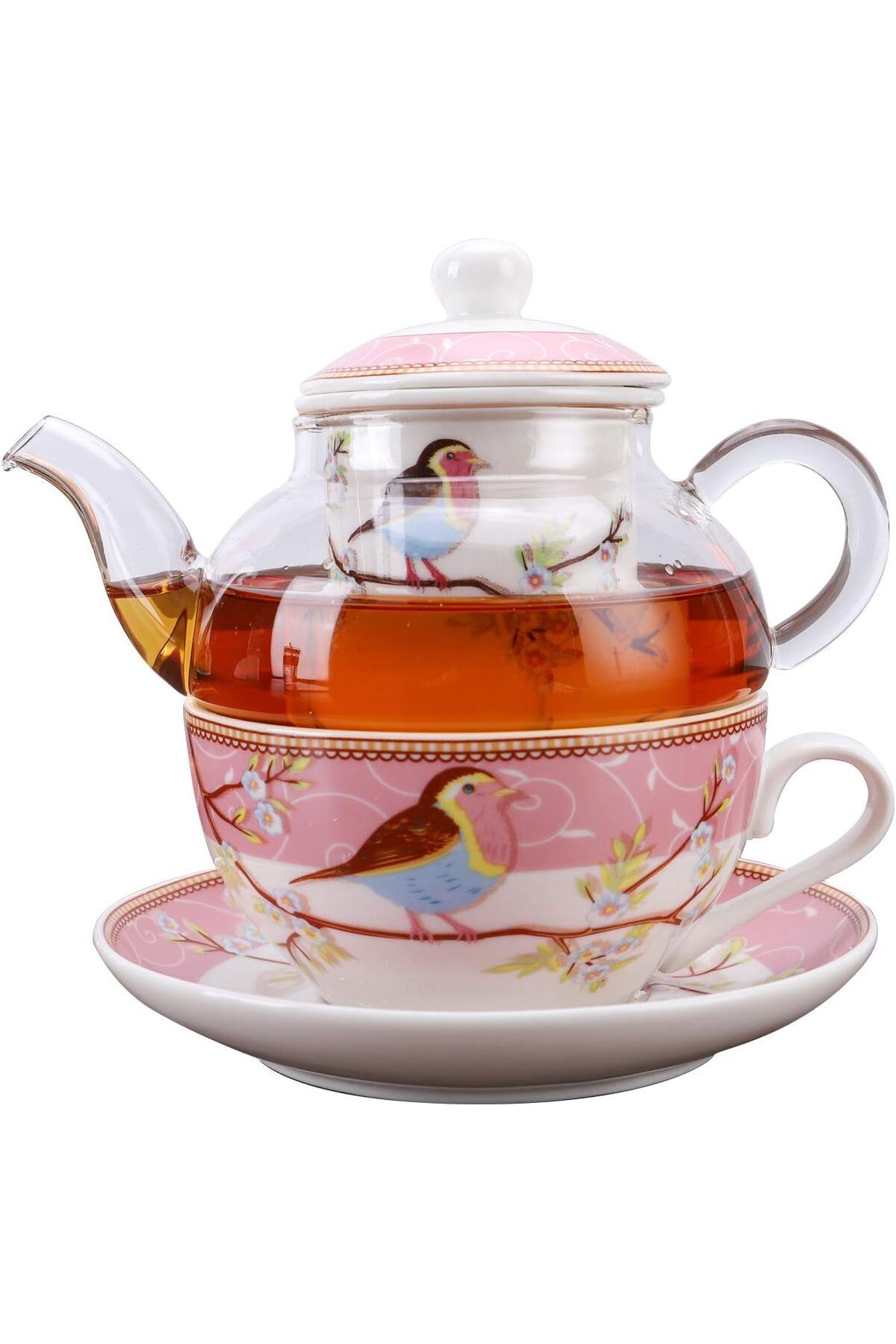 fanquare Geleneksel Çin Seramiğinden Çaydanlık, Çay Bardağı ve Tabağı Seti Chaozhou Guangdong