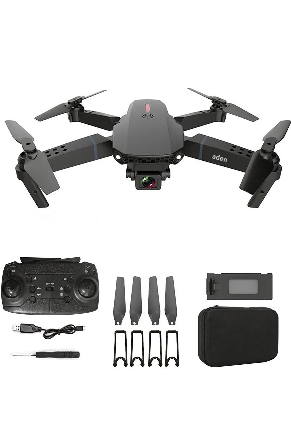 Aden A55 V2 Katlanabilir 480P Taşıma Çantalı Kameralı Hobi Drone Modeli