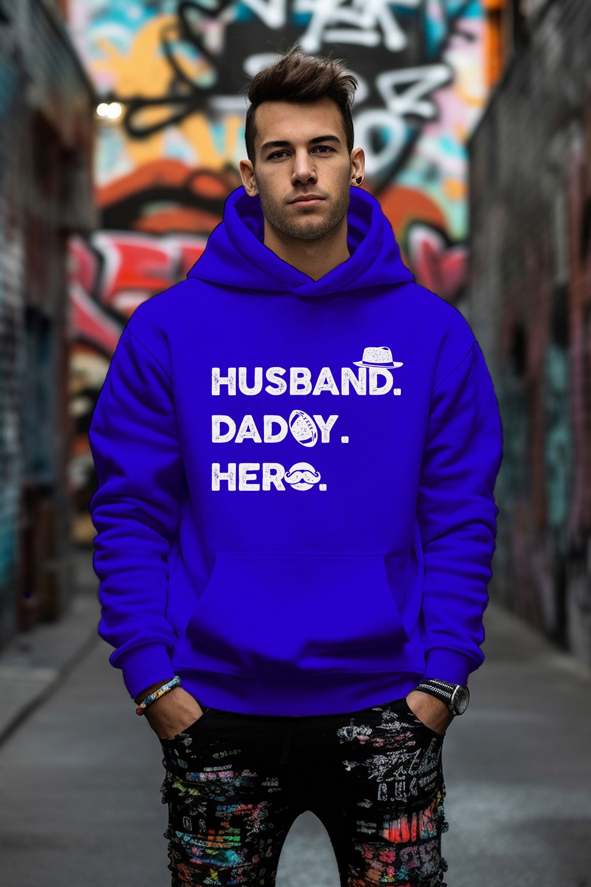 ADABEBEK Husband Dadoy Hero Tarz Rahat Kesim Oversize Sweatshirt