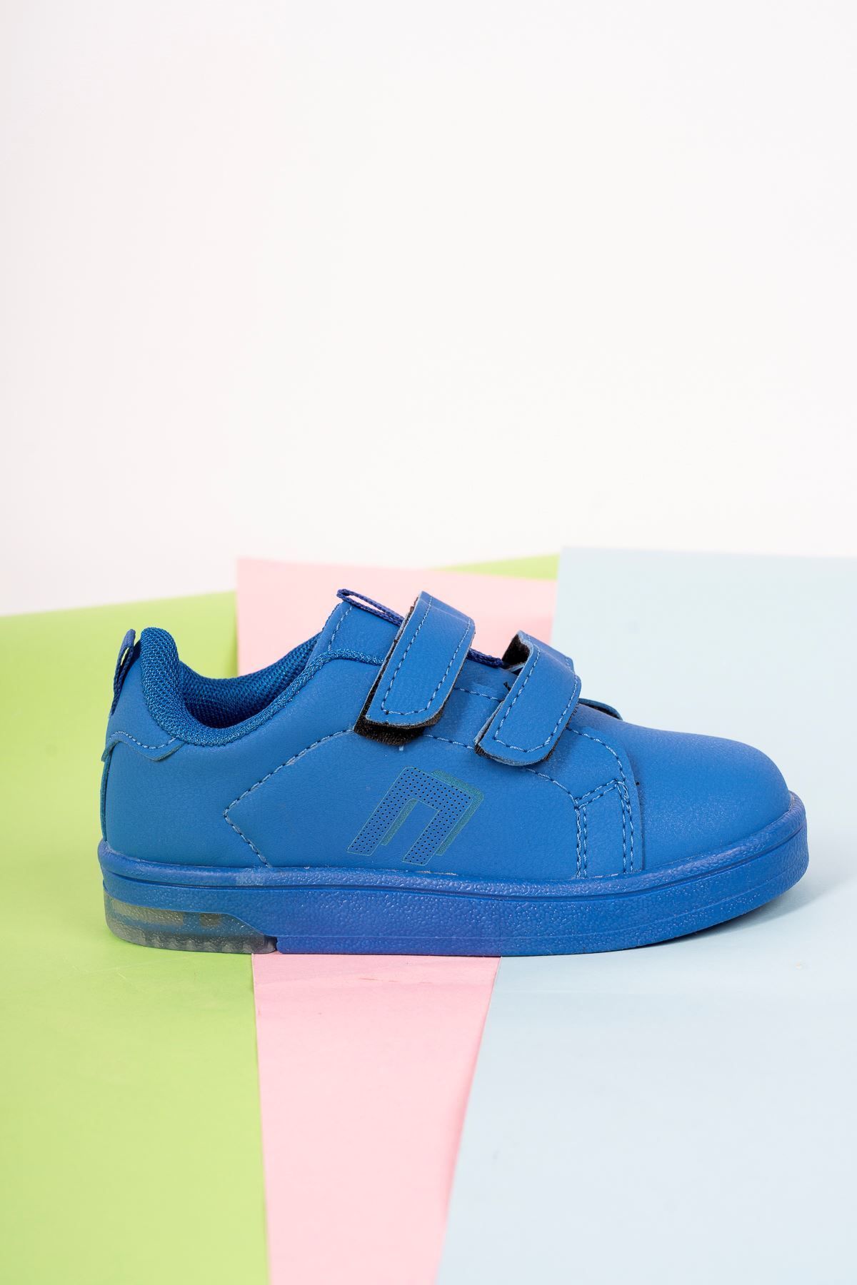 epaavm Çift Cırtlı Işıklı Mavi Bebe Spor Ayakkabı