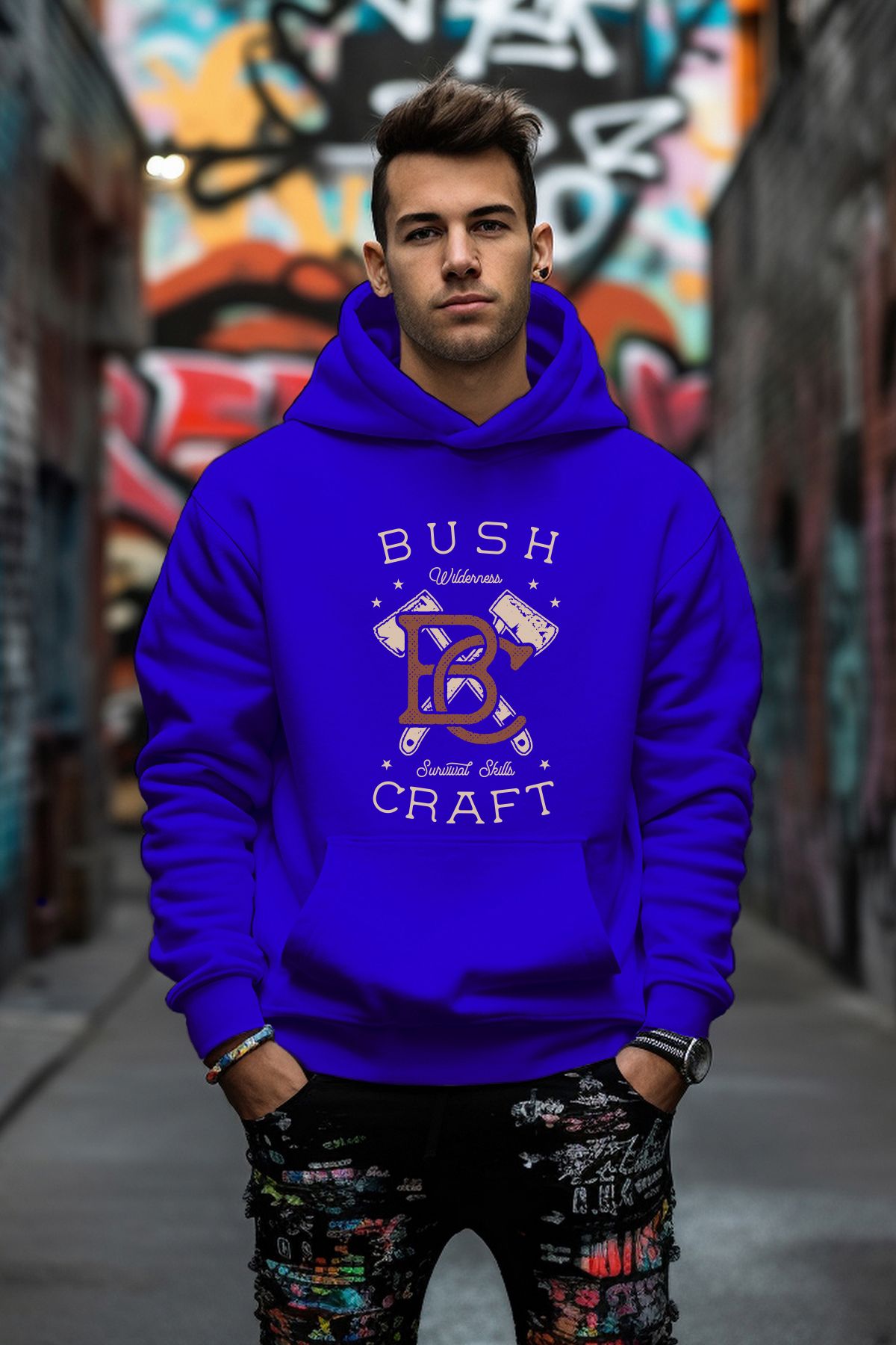 ADABEBEK Bush Craft Tarz Rahat Kesim Oversize Sweatshirt