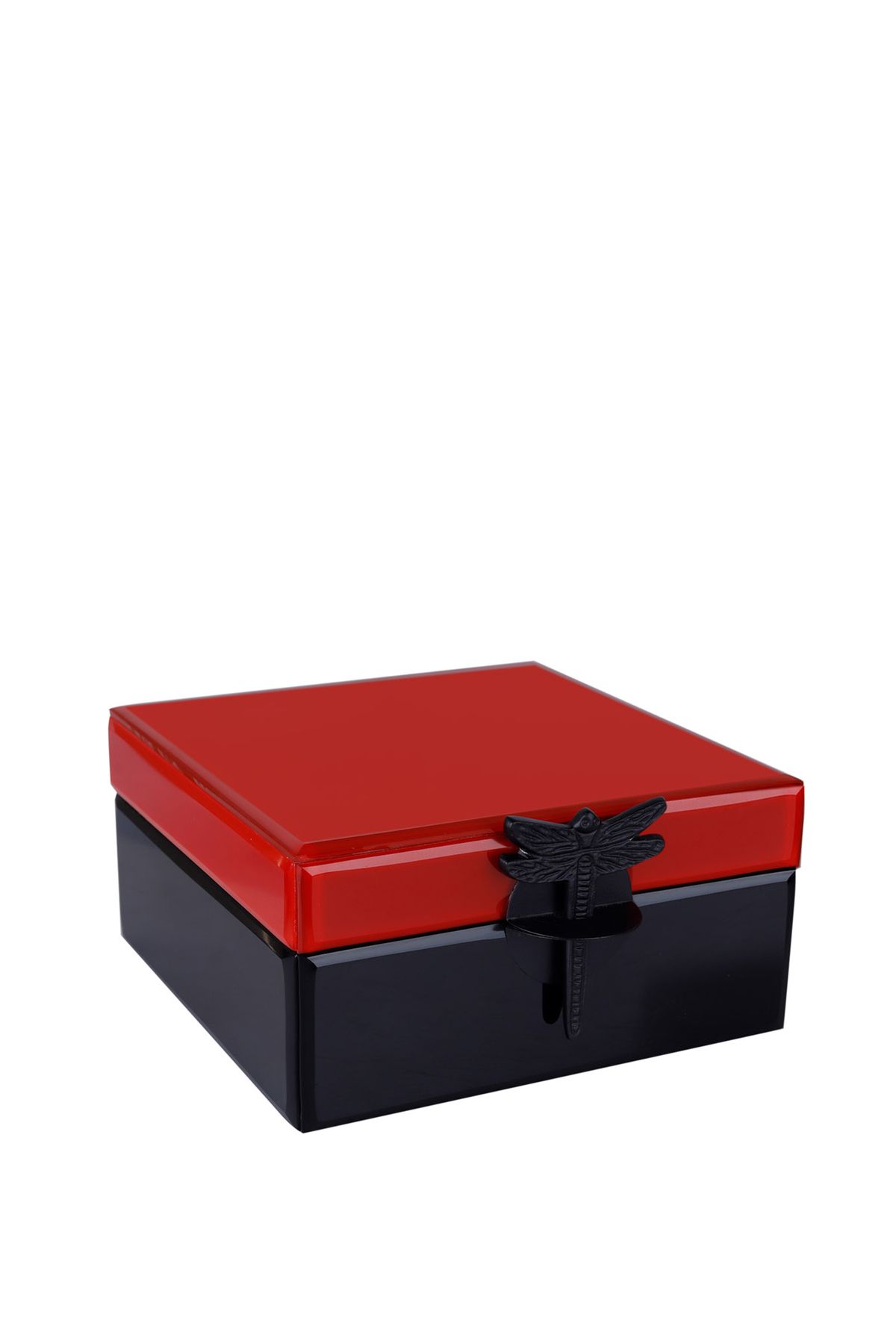 Lucky Art Siyah Kırmızı Dekoratif Kutu 21x21x10 cm