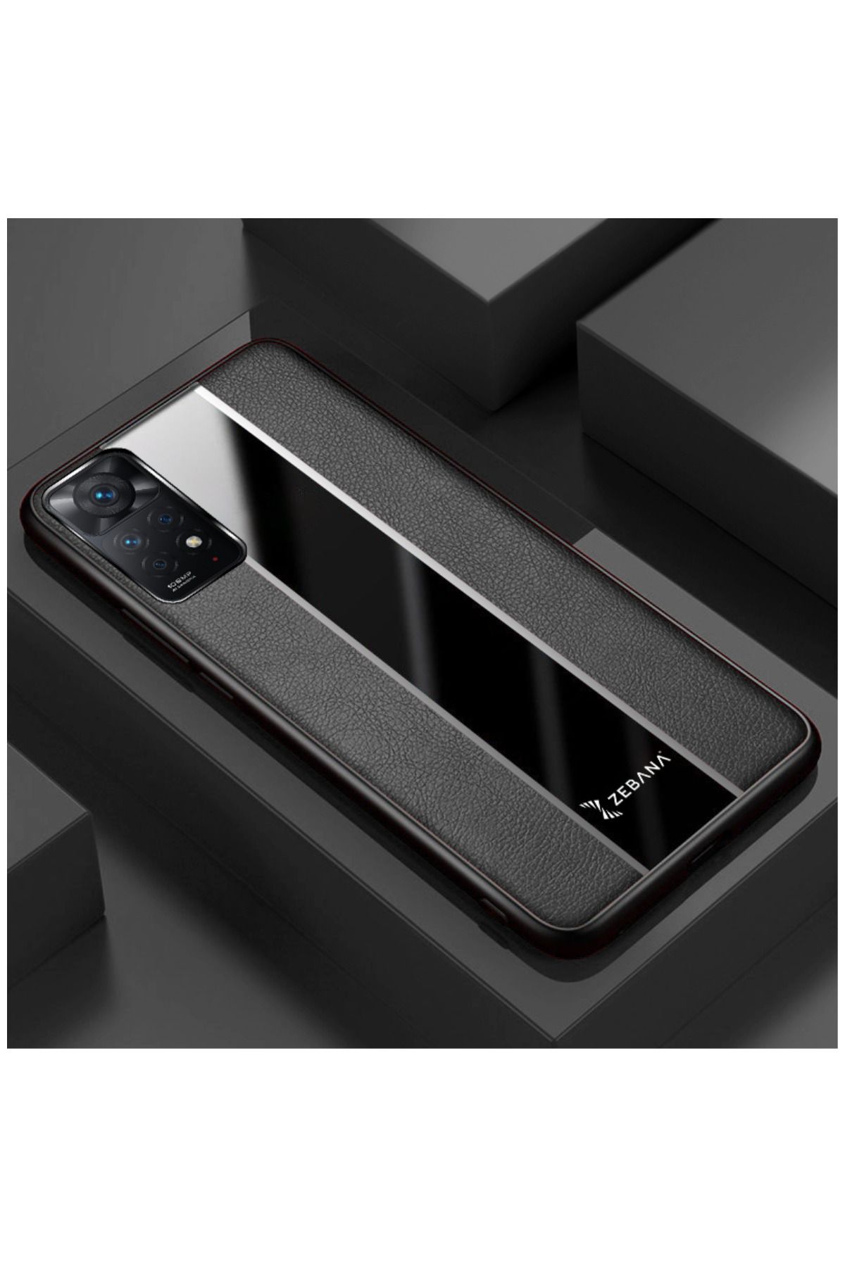 Zebana Xiaomi Redmi Note 11 Pro 5g Uyumlu Kılıf Premium Deri Kılıf Siyah