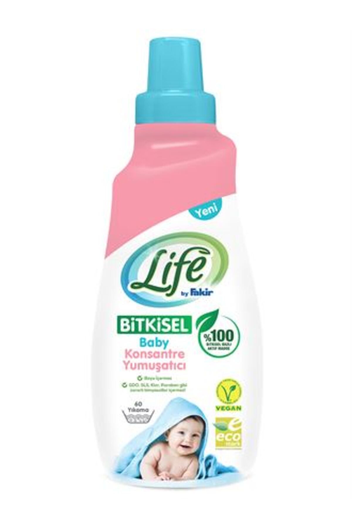 Life ( 1 ADET ) Life by Fakir %100 Bitkisel Bazlı Konsantre Bebek Çamaşır Yumuşatıcısı 1500 ml 60 yıkama