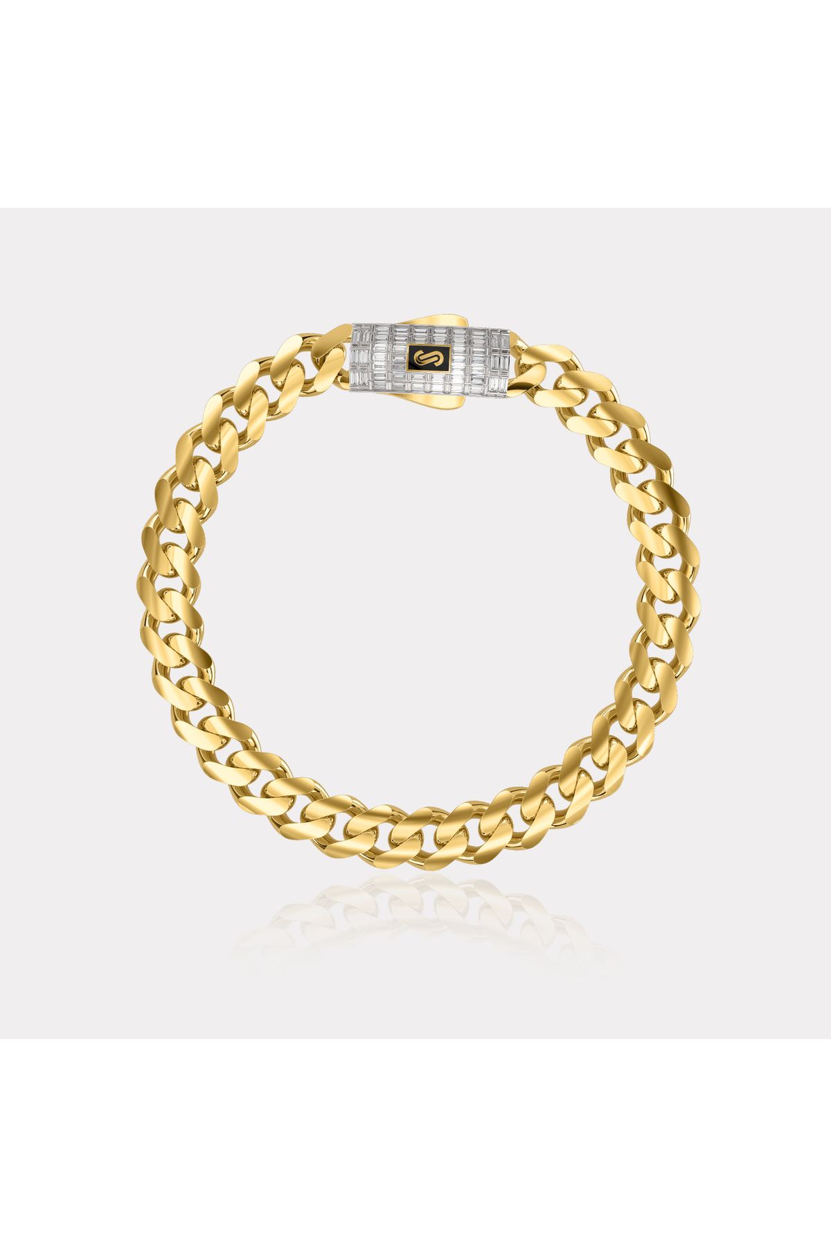 Atasay Monaco Chain Sarı Altın Bileklik Baget Kilit - 11.50 mm