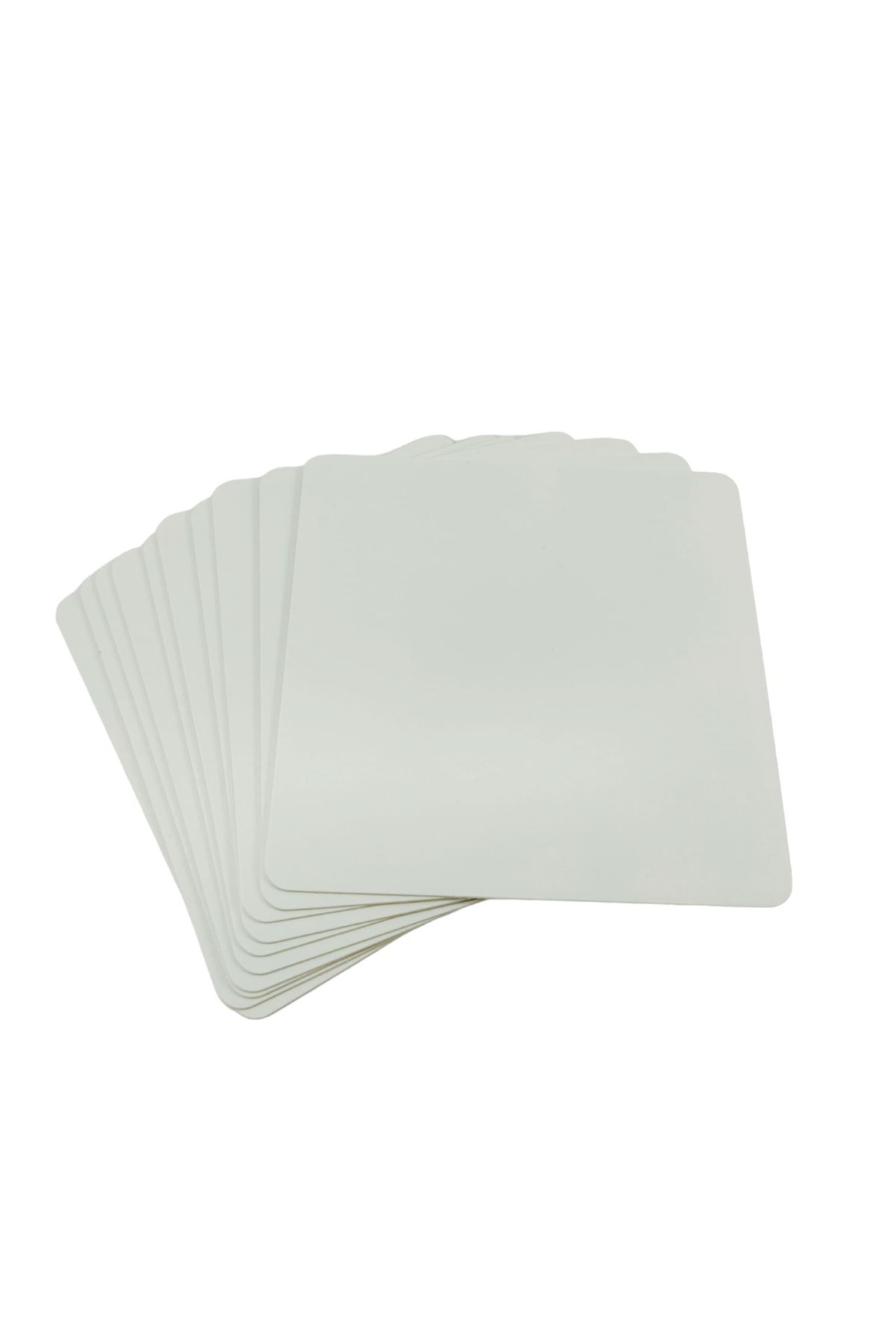 DamgaMarket PVC Yazılıp Silinebilir Fiyat Etiketlik Beyaz, PVC Beyaz Yazı Tahtası 10cm x 10cm - 10 Adet