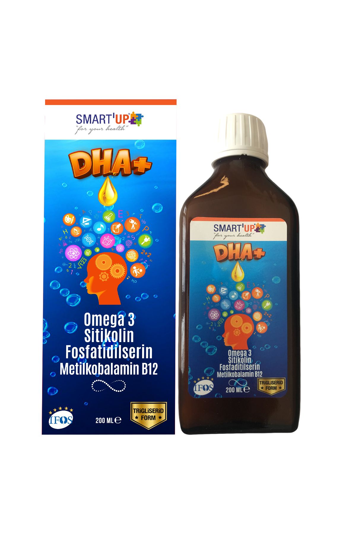 SMART UP Sitikolin Dha Omega 3 Ve Fosfatidilserin Iceren Balık Yağı B12 ( 200 ml )