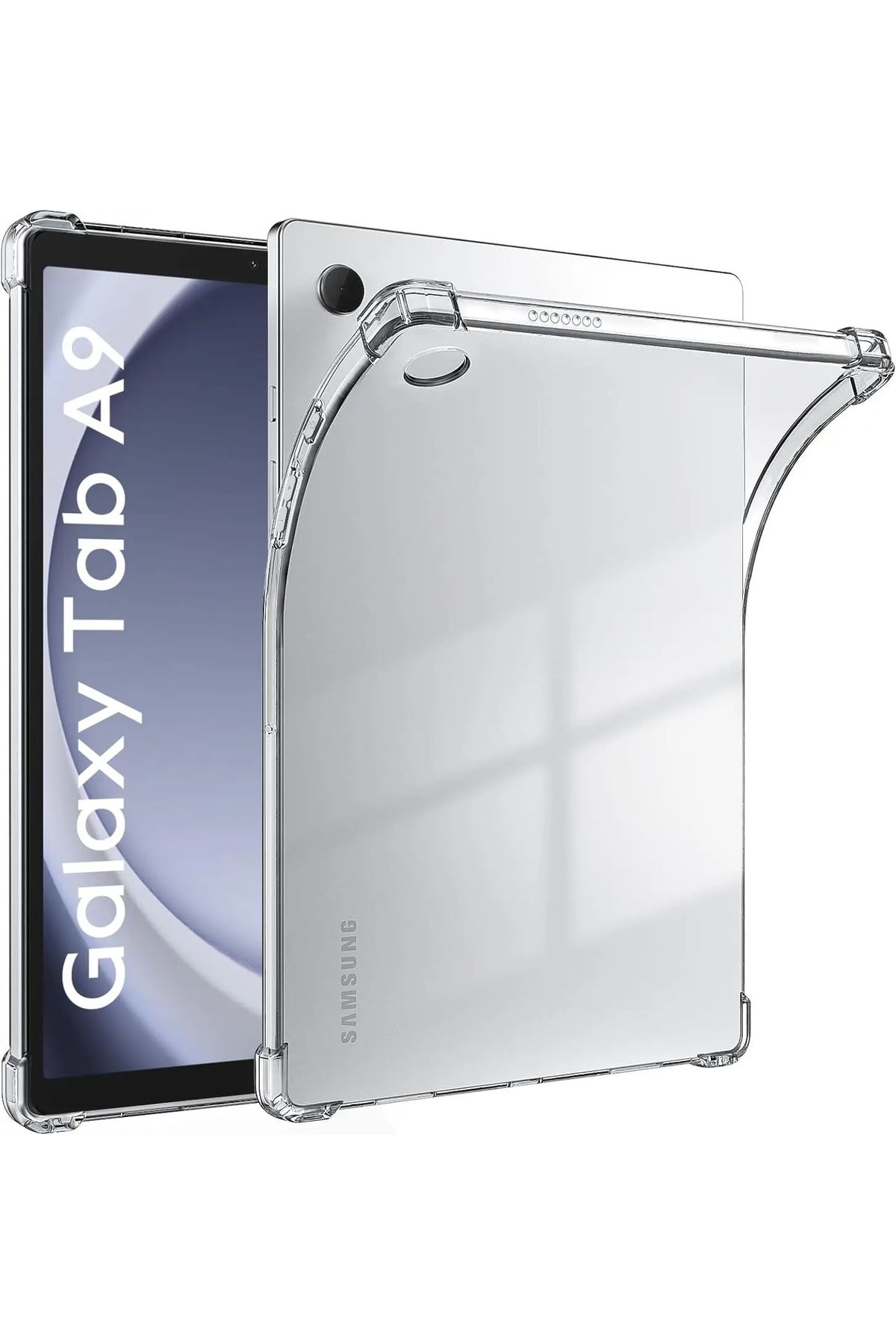 Nezih Case Samsung Galaxy Tab A9 X110 Darbelere Dayanıklı Köşe Korumalı Şeffaf Kapak Kılıf