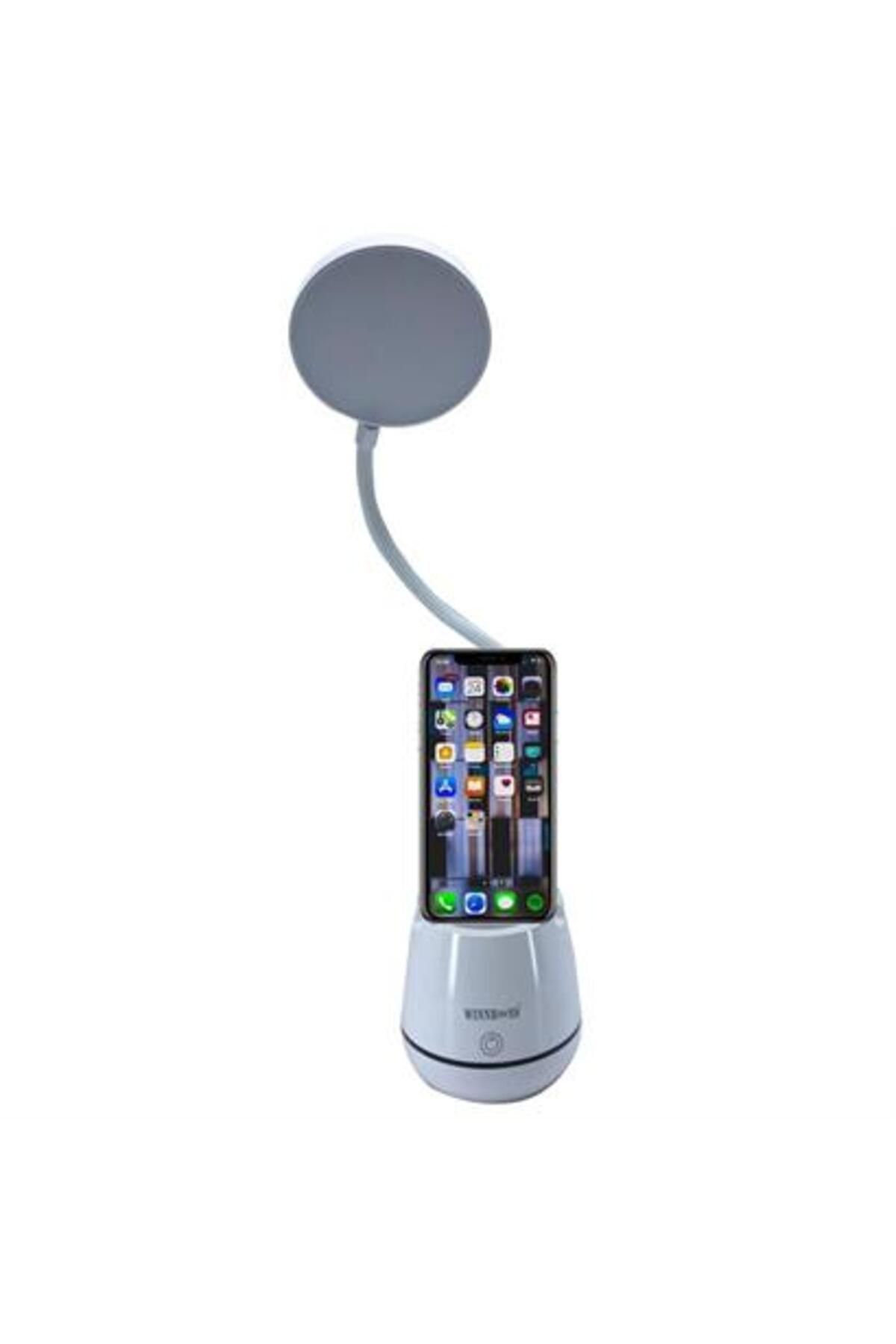 erbey BUFFER®Kalemlikli Telefon Tutacaklı Şarjlı Dokunmatik 3 Mod Esnek Başlıklı Dimmerli LED Masa Lambası