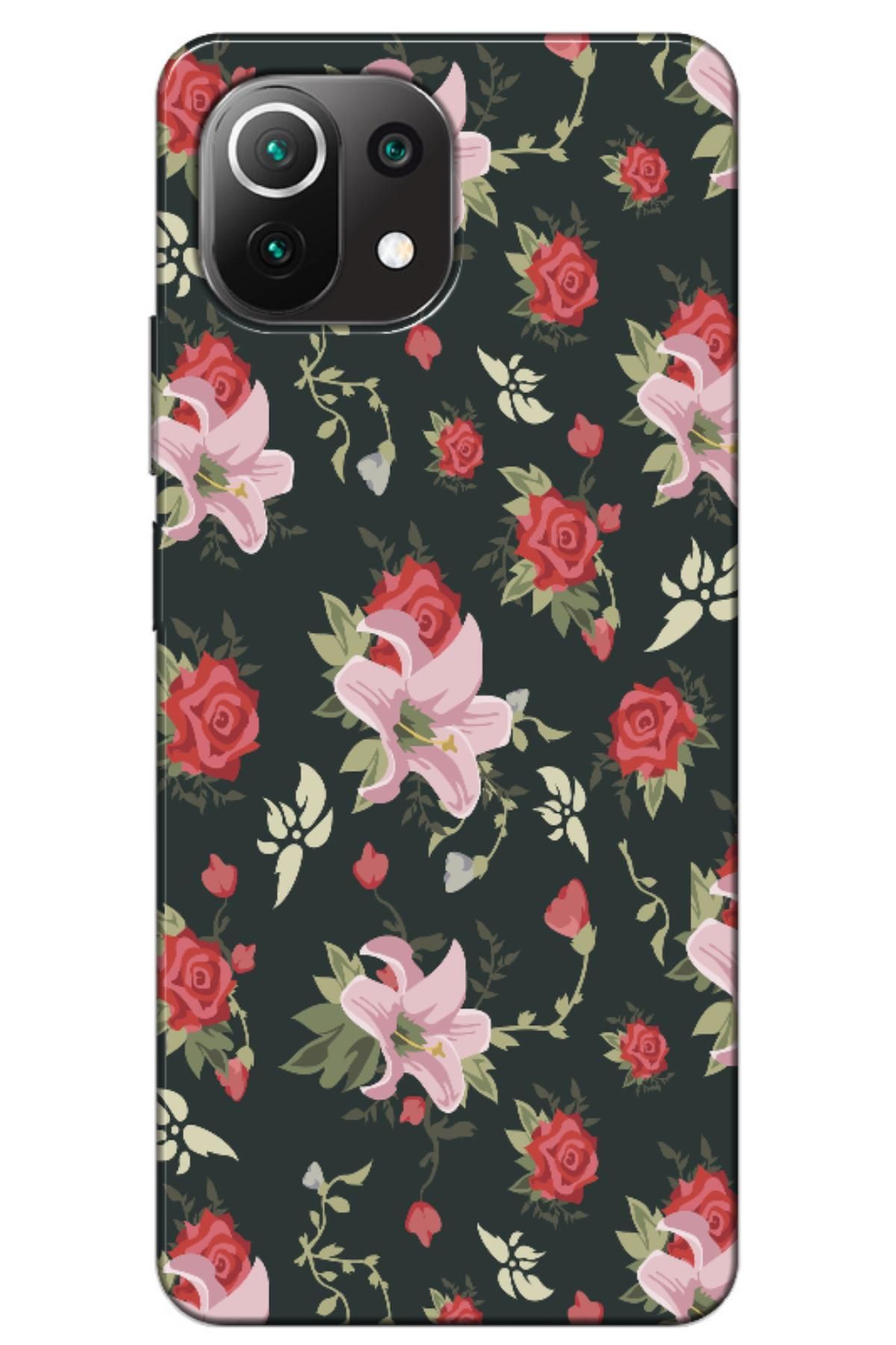 Zebana Xiaomi Mi 11 Uyumlu Telefon Kılıfı Bahar Çiçekleri 1 Silikon Kılıf (BASKILI)