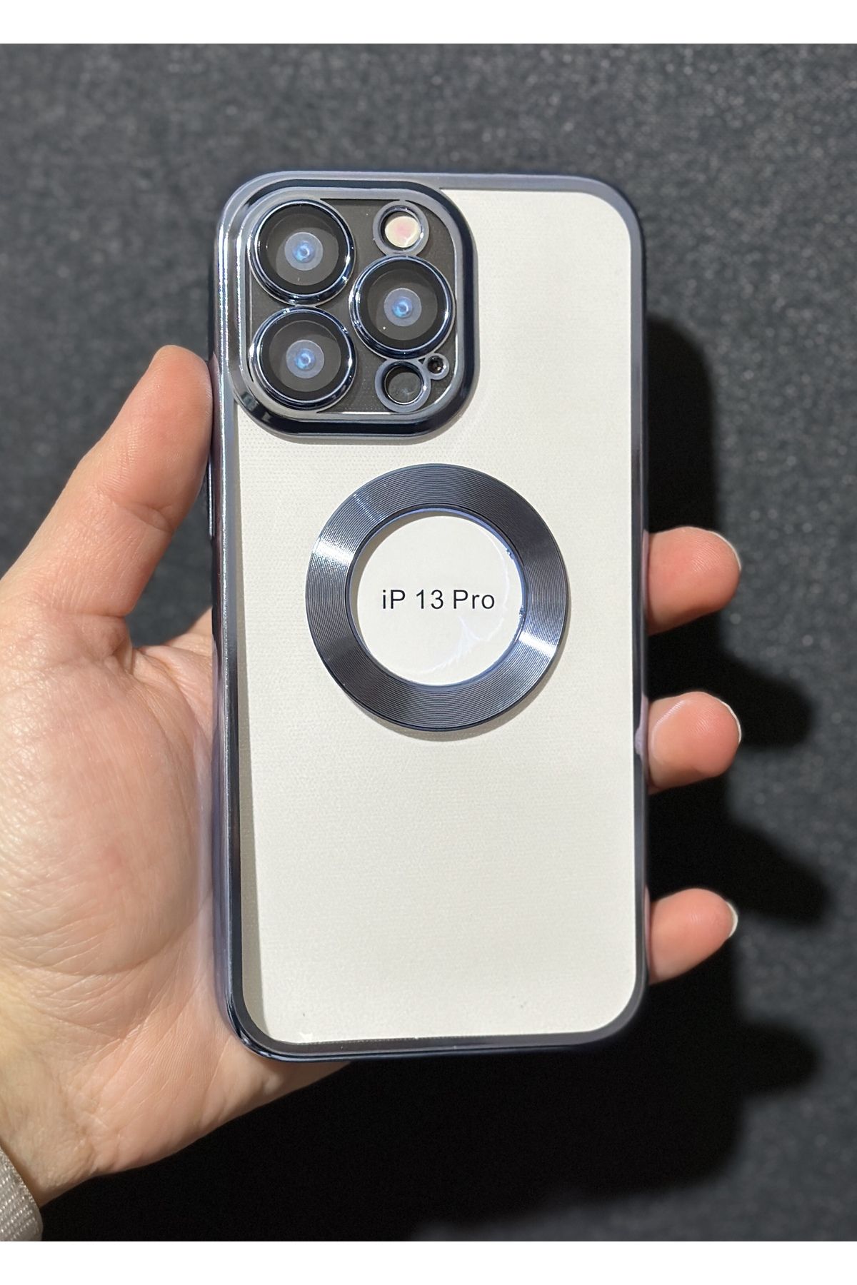 HYPERSOFT Iphone 13 Pro Uyumlu Kılıf Arkası Şeffaf Logo Gösteren Kamera Korumalı Kenarları Renkli Kapak