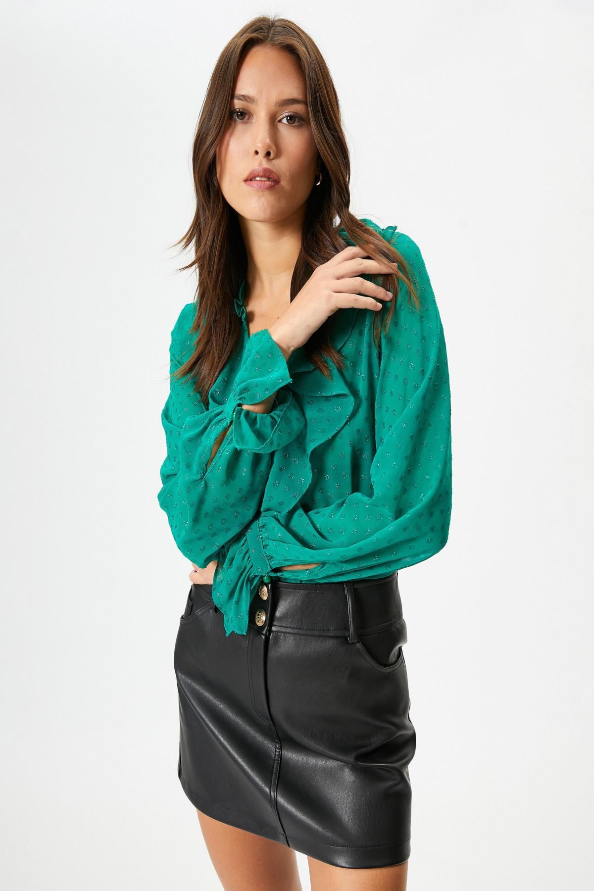 Koton Yeşil Kadın Bluz 4WAK60010FW