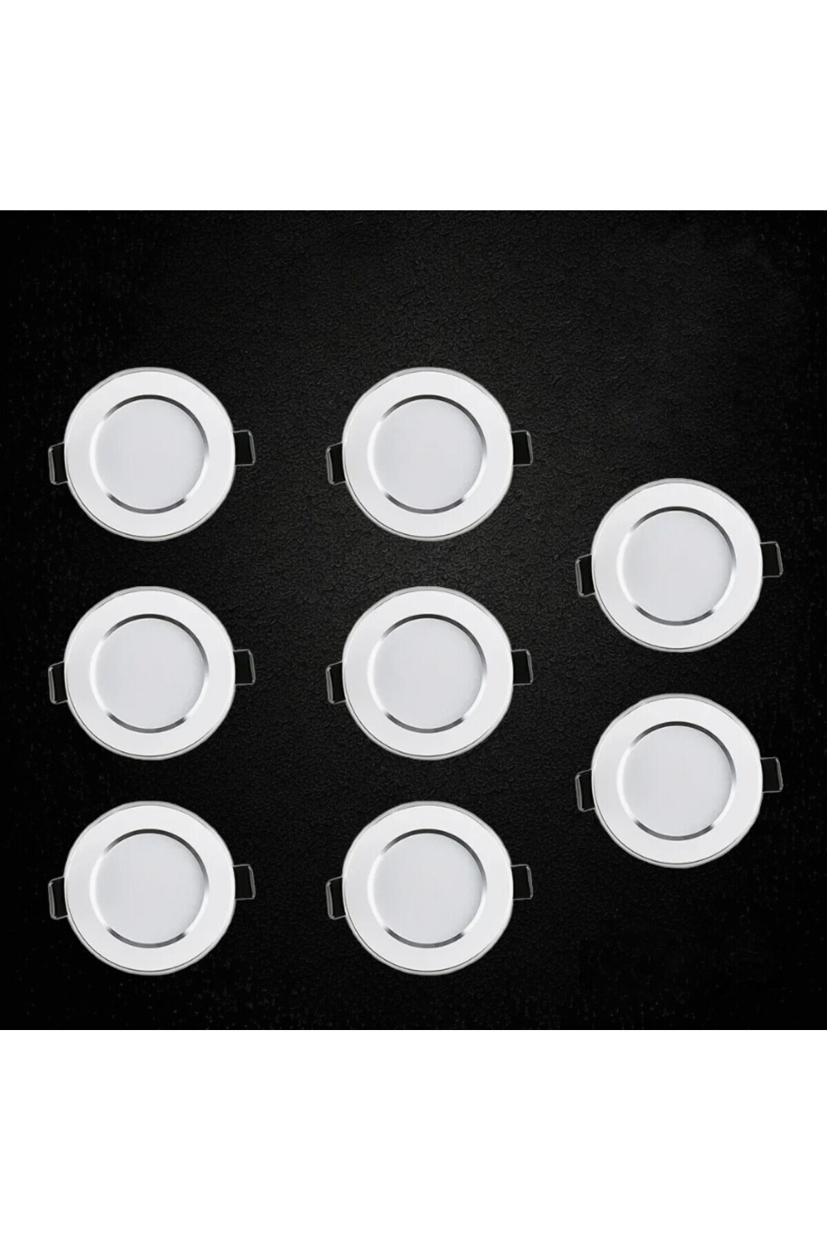 orka elektrik Cata 8 Adet 6w Zebra Led Spot 3 Renk Işık Krom Kasa Ct