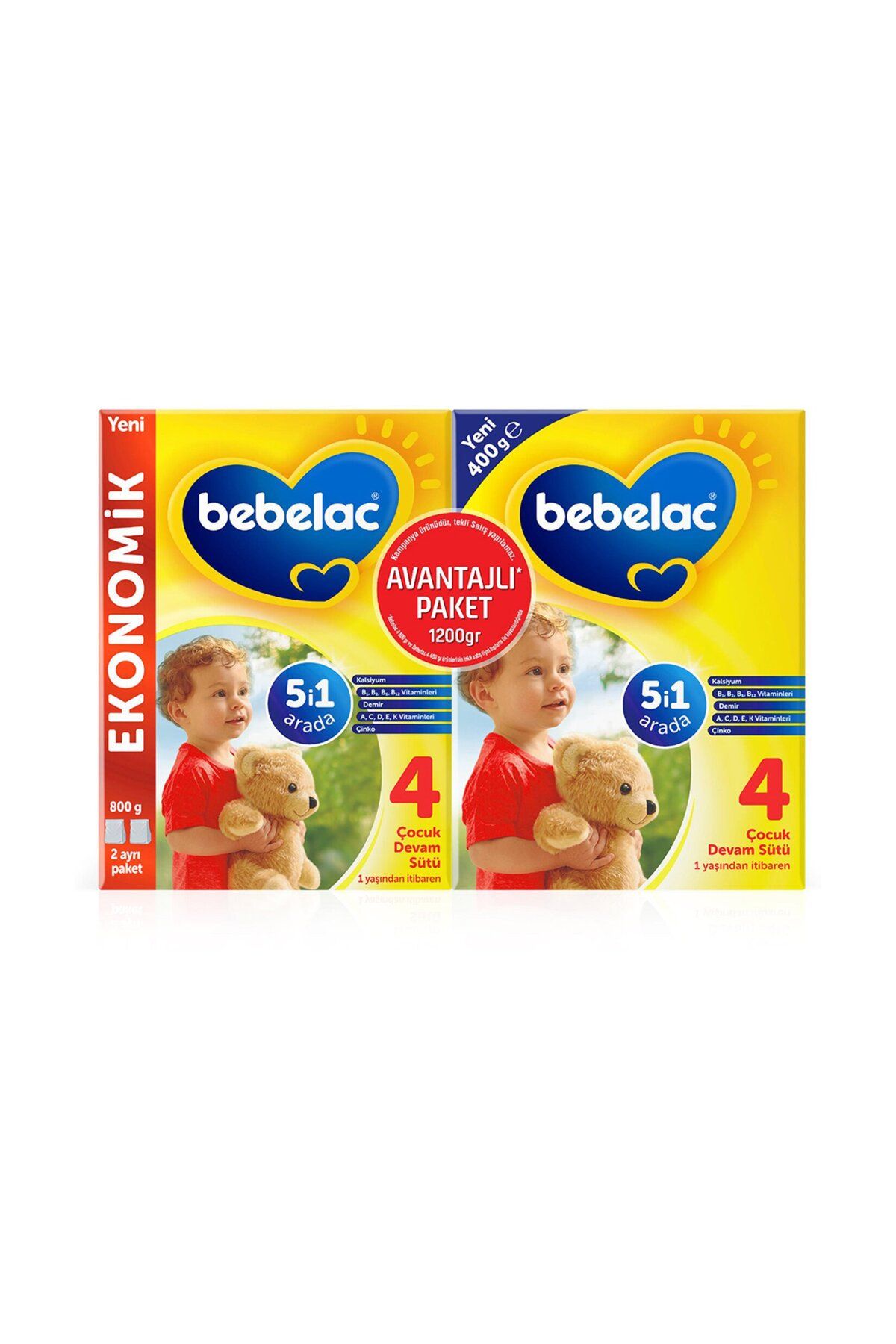 Bebelac 4 Çocuk Devam Sütü 800+400G 1+ Yaş