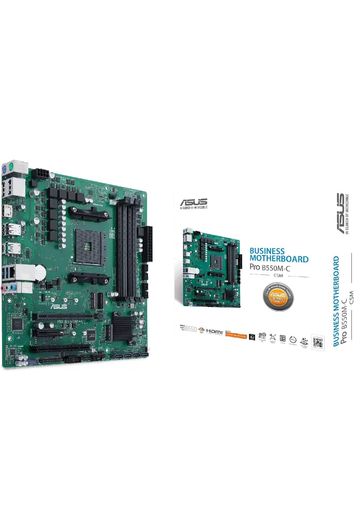 Genel Markalar Pro B550M-C/csm AMD B550 Am4 DDR4 4800 2xDP Hdmı Çift M2 Usb3.2 Pcı Tpm mATX Pcıe 4.0 128GB’a