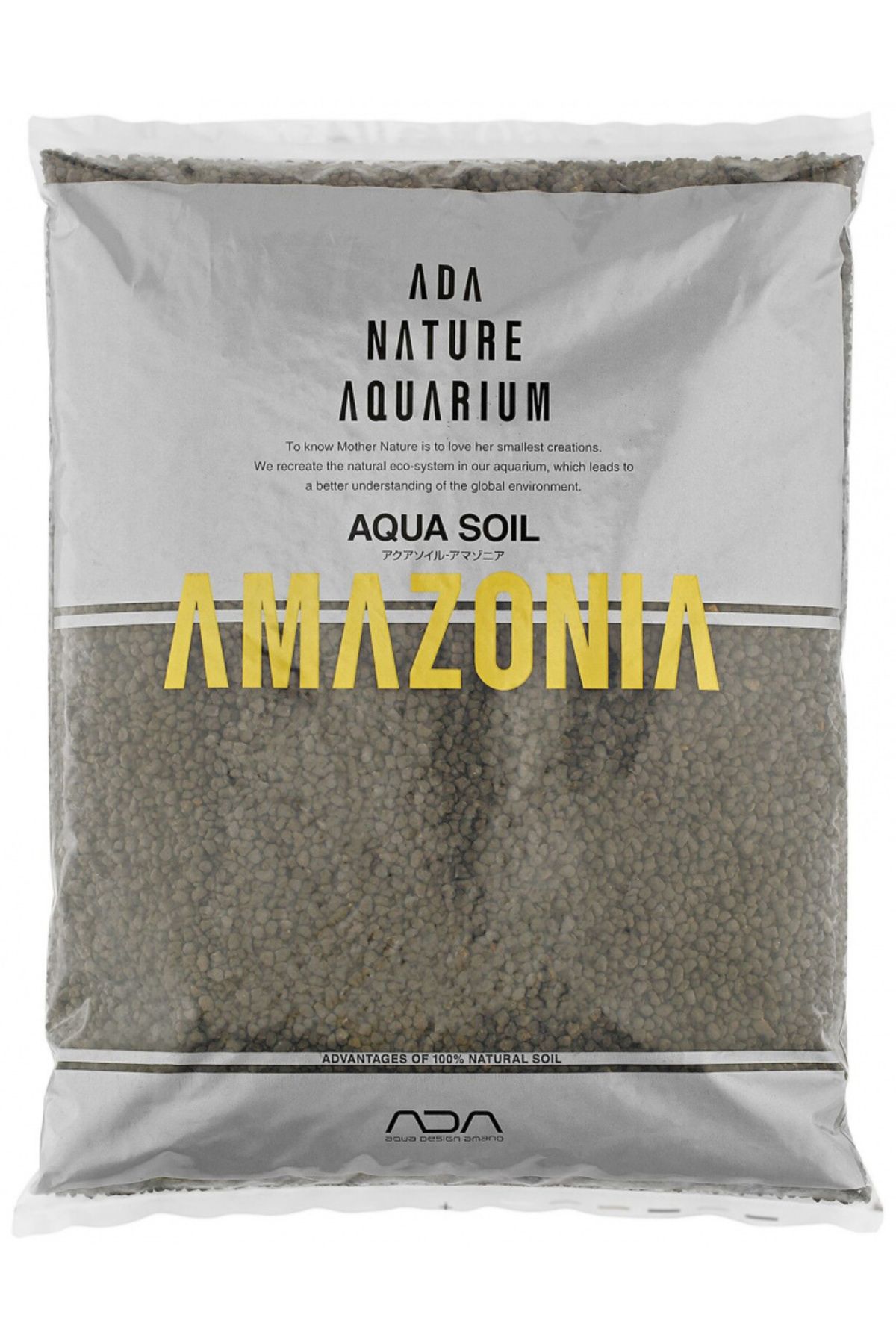 Ada Nature Aquarium Ada Amazonia Aqua Soil Normal Type 9 Litre Gri Paket Sarı Yazı Aktif Soil Karides Bitki Toprağı